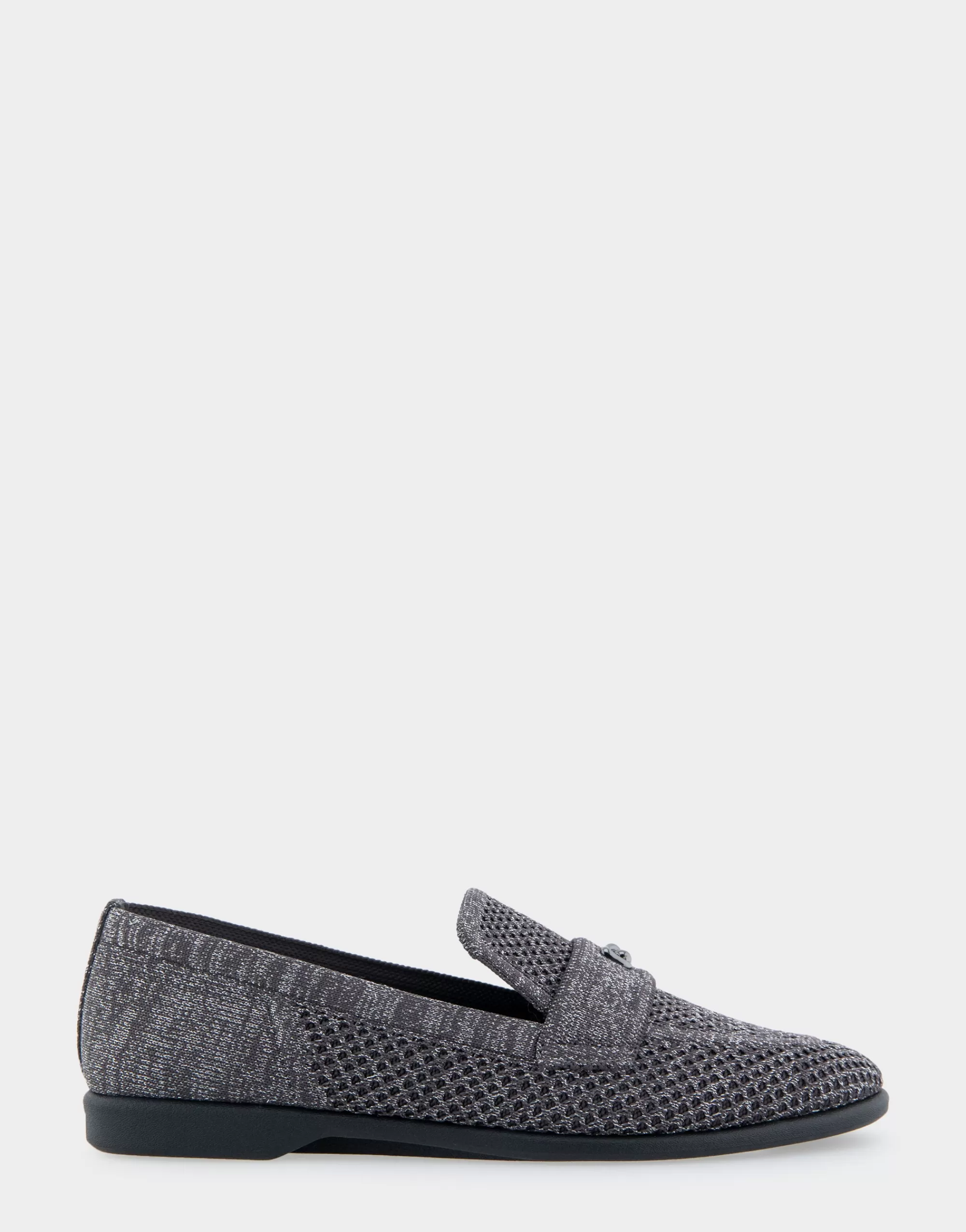Aerosoles Wide Width Flats | Loafers*Comfortable Women's Stretch Knit Loafer in Gunmetal Knit Stretch Fly Knit Fabric