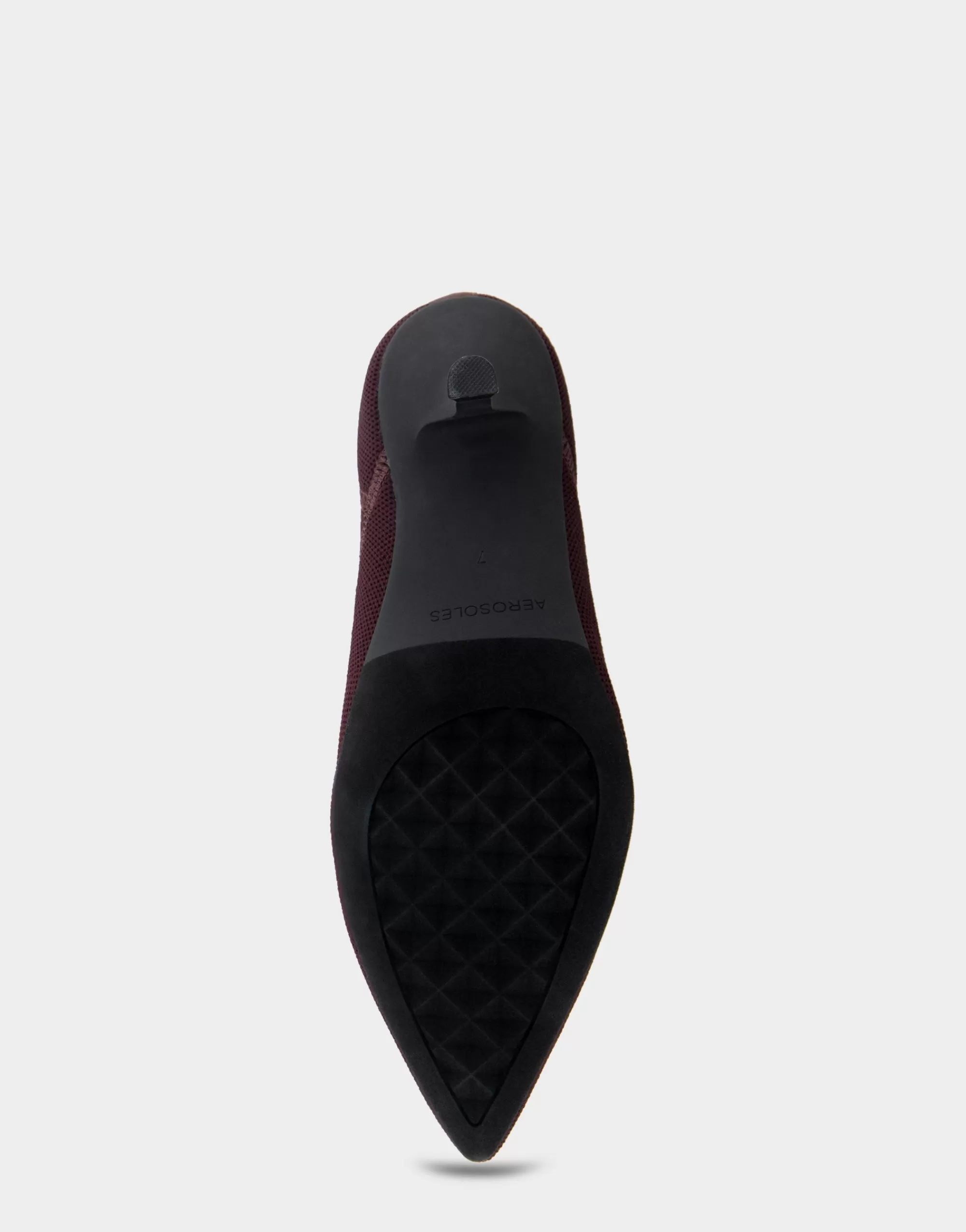 Aerosoles Heeled Boots | Ankle Boots*Comfortable Women's Stretch Knit Point Toe Molded Outsole Kitten Heel Bootie in Deep Aubergine Knit Stretch Flyknit Fabric