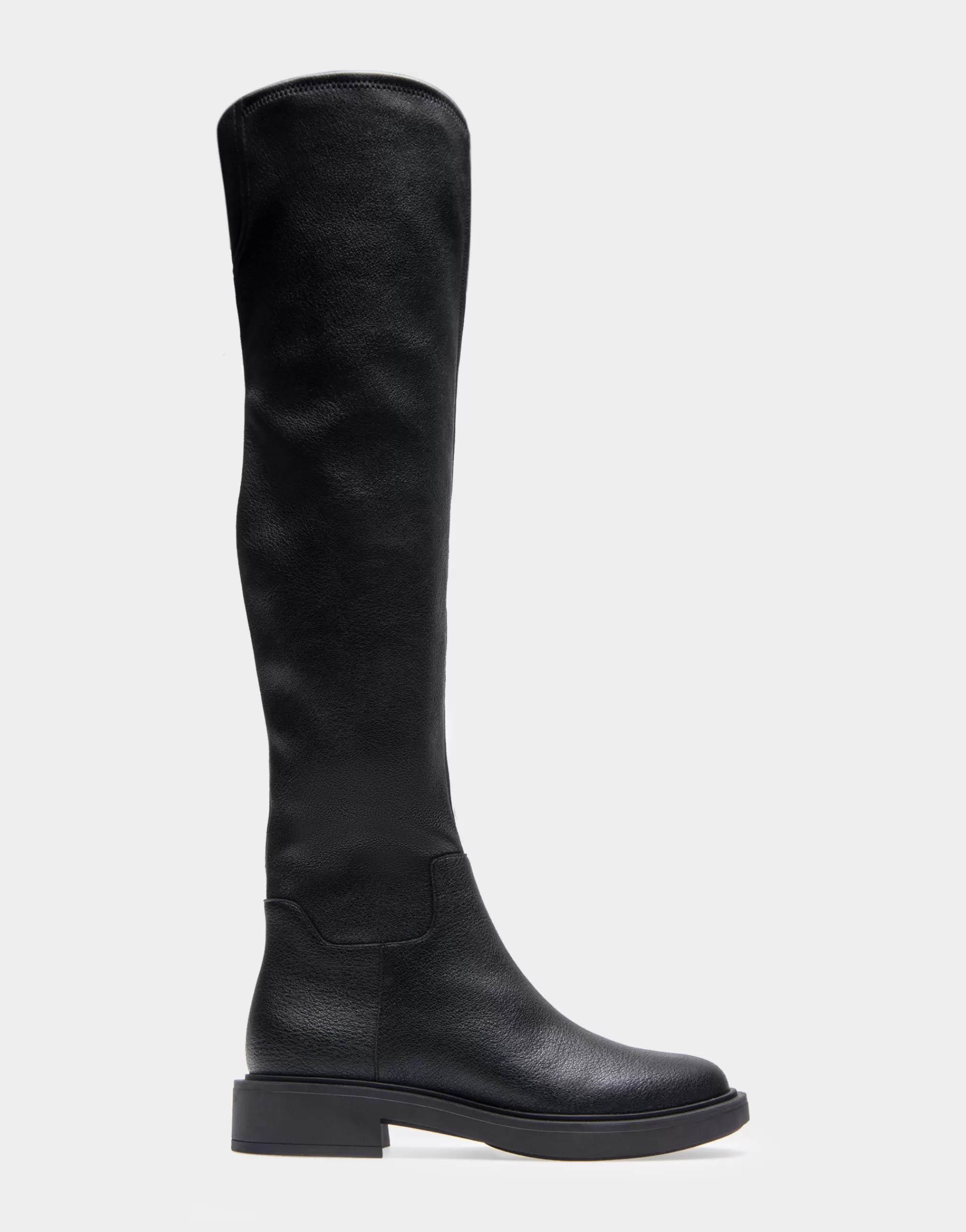 Aerosoles Tall Boots | Over The Knee Boots*Comfortable Women's Stretch Over The Knee Flat Boot in Black Pebbled Stretch Faux Leather Faux Leather