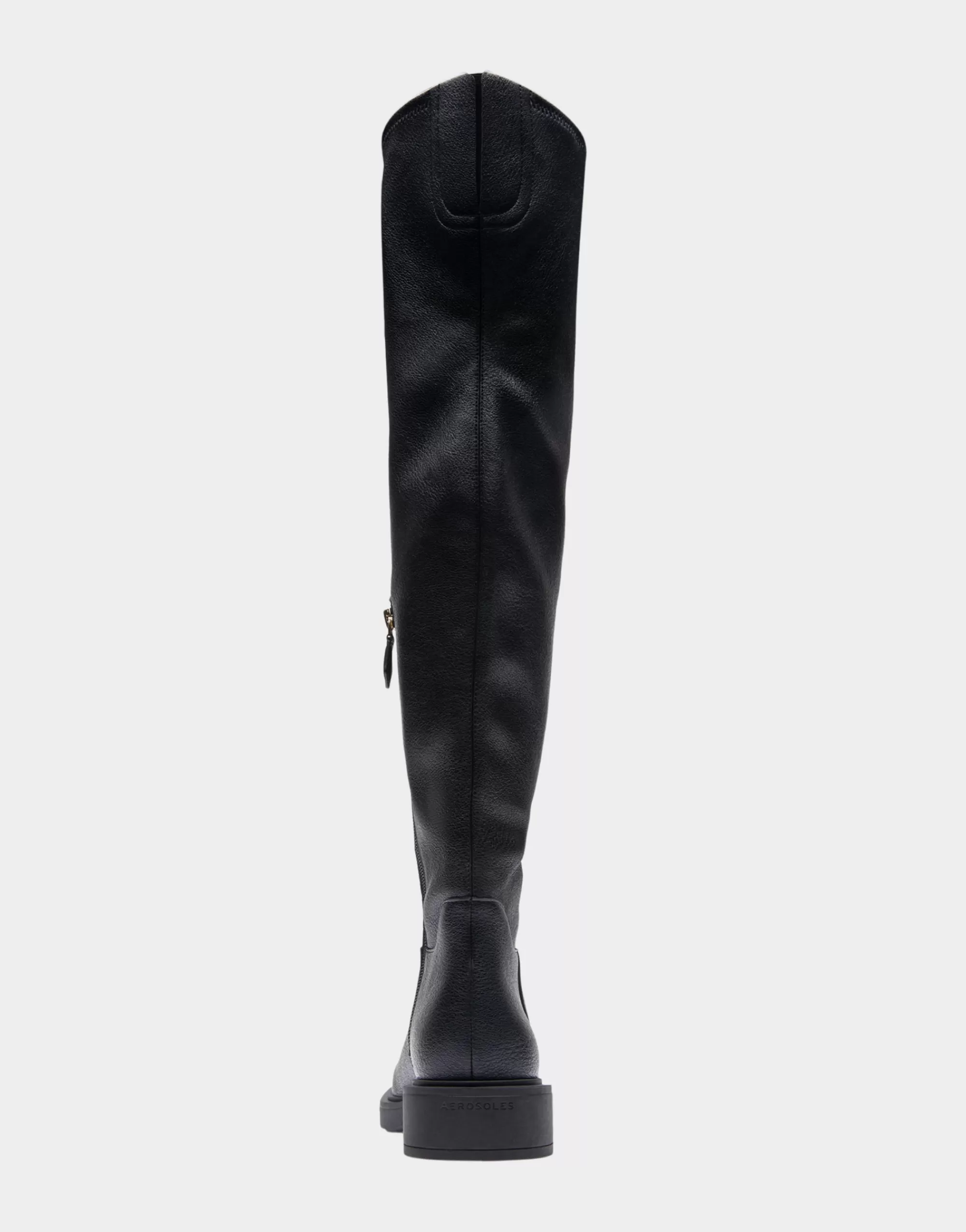 Aerosoles Tall Boots | Over The Knee Boots*Comfortable Women's Stretch Over The Knee Flat Boot in Black Pebbled Stretch Faux Leather Faux Leather