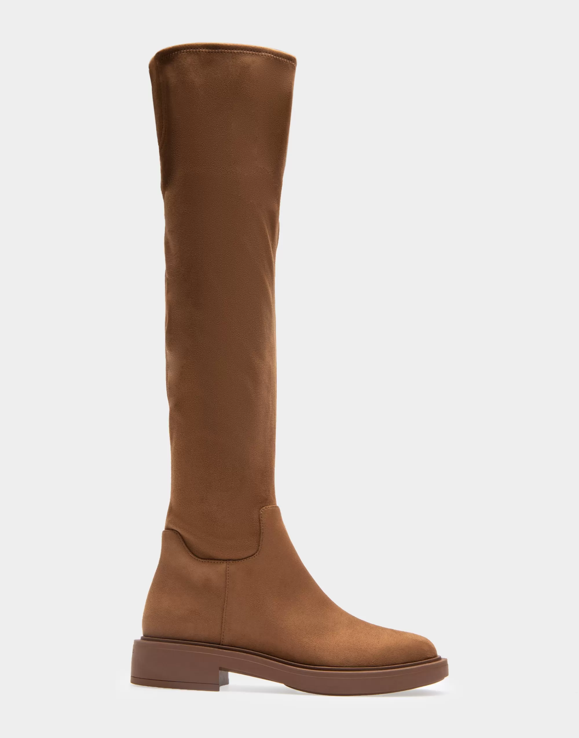 Aerosoles Over The Knee Boots*Comfortable Women's Stretch Over The Knee Flat Boot in Tobacco Faux Suede Faux Stretch Suede