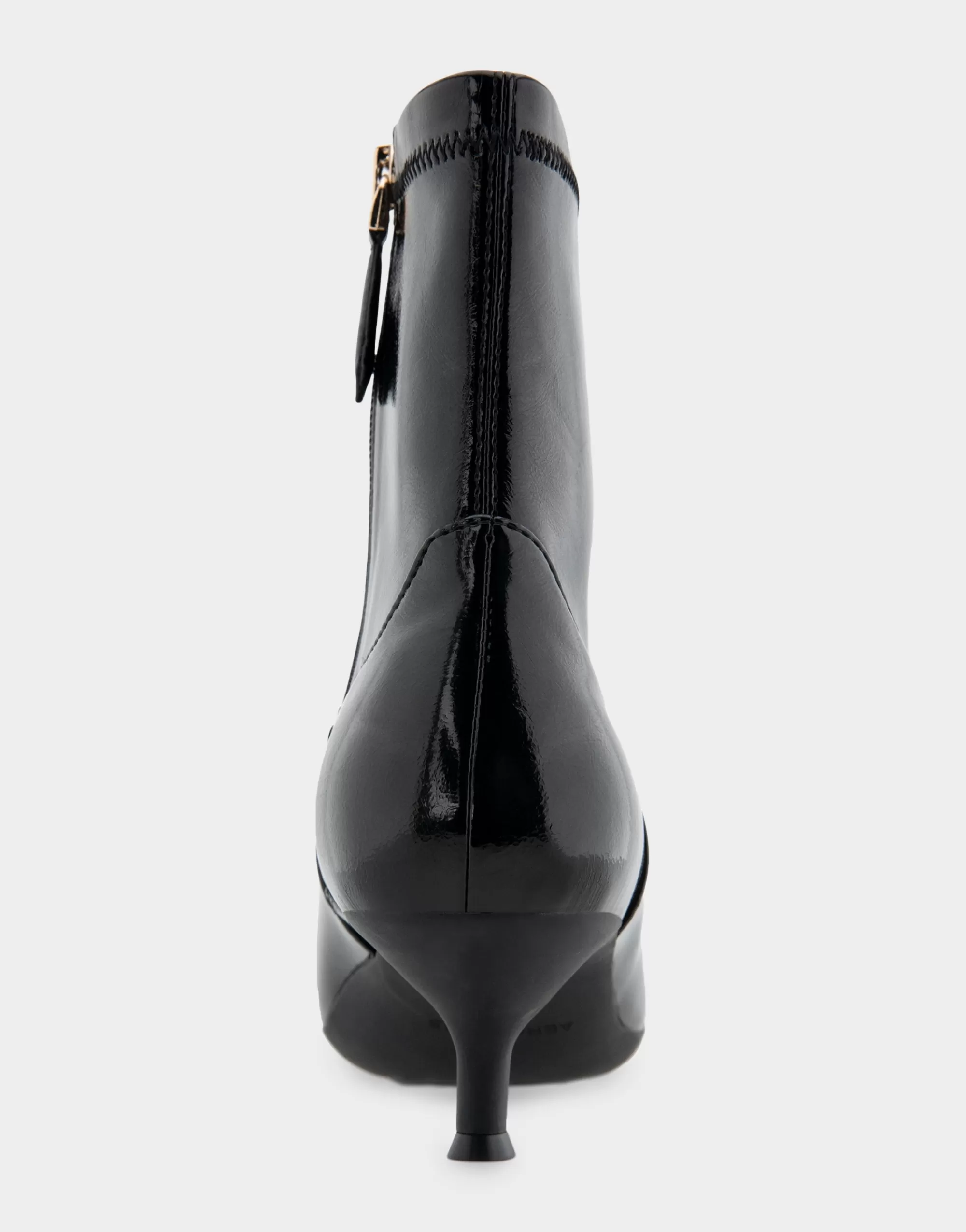 Aerosoles Heeled Boots | Ankle Boots*Comfortable Women's Stretch Point Toe Molded Outsole Kitten Heel Bootie in Black Crinkled Patent Faux Leather Stretch Patent Faux Leather