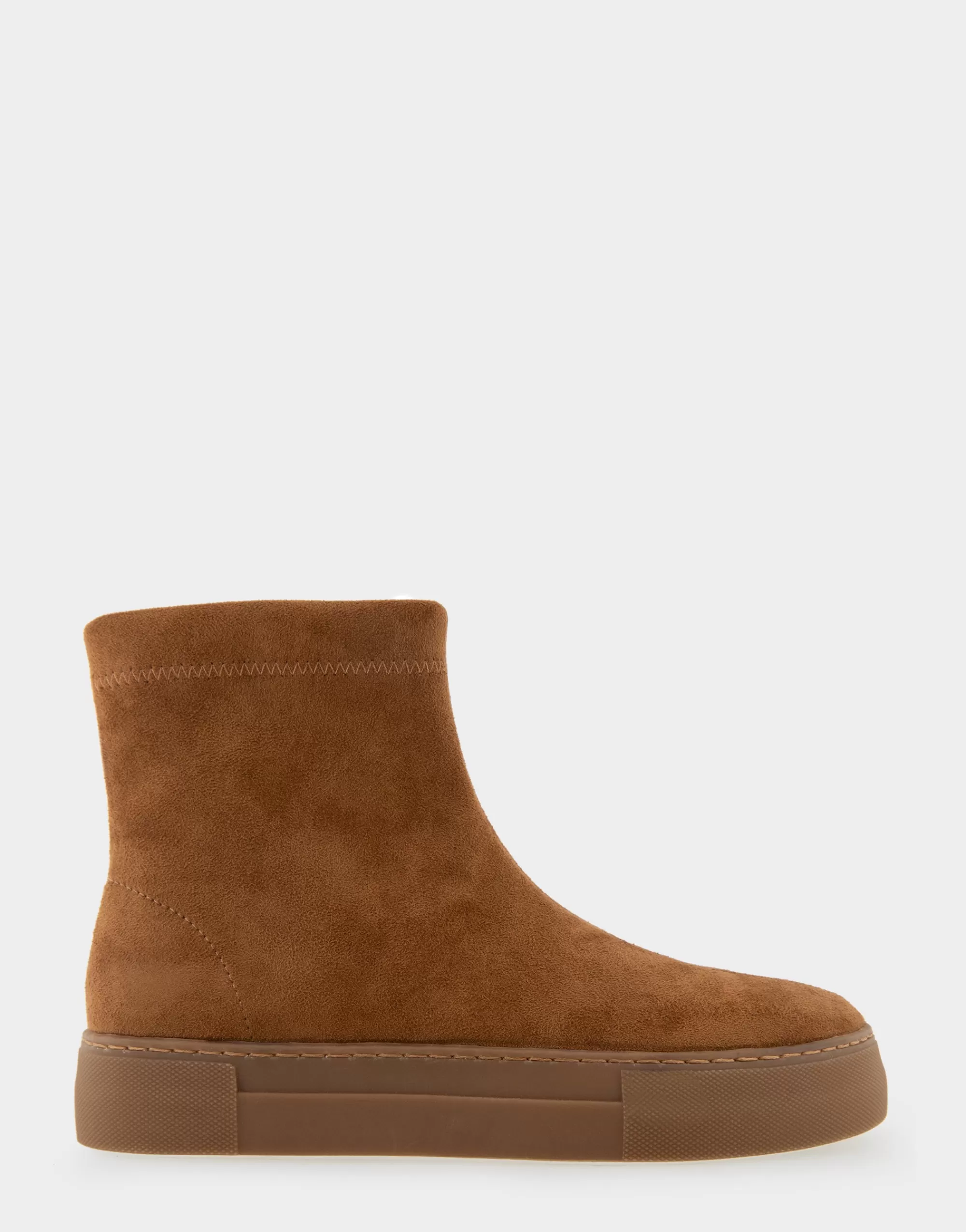 Aerosoles Flatforms | Wedges*Comfortable Women's Stretch Sock Hidden Wedge Flatform Sneaker in Tobacco Faux Suede Faux Suede