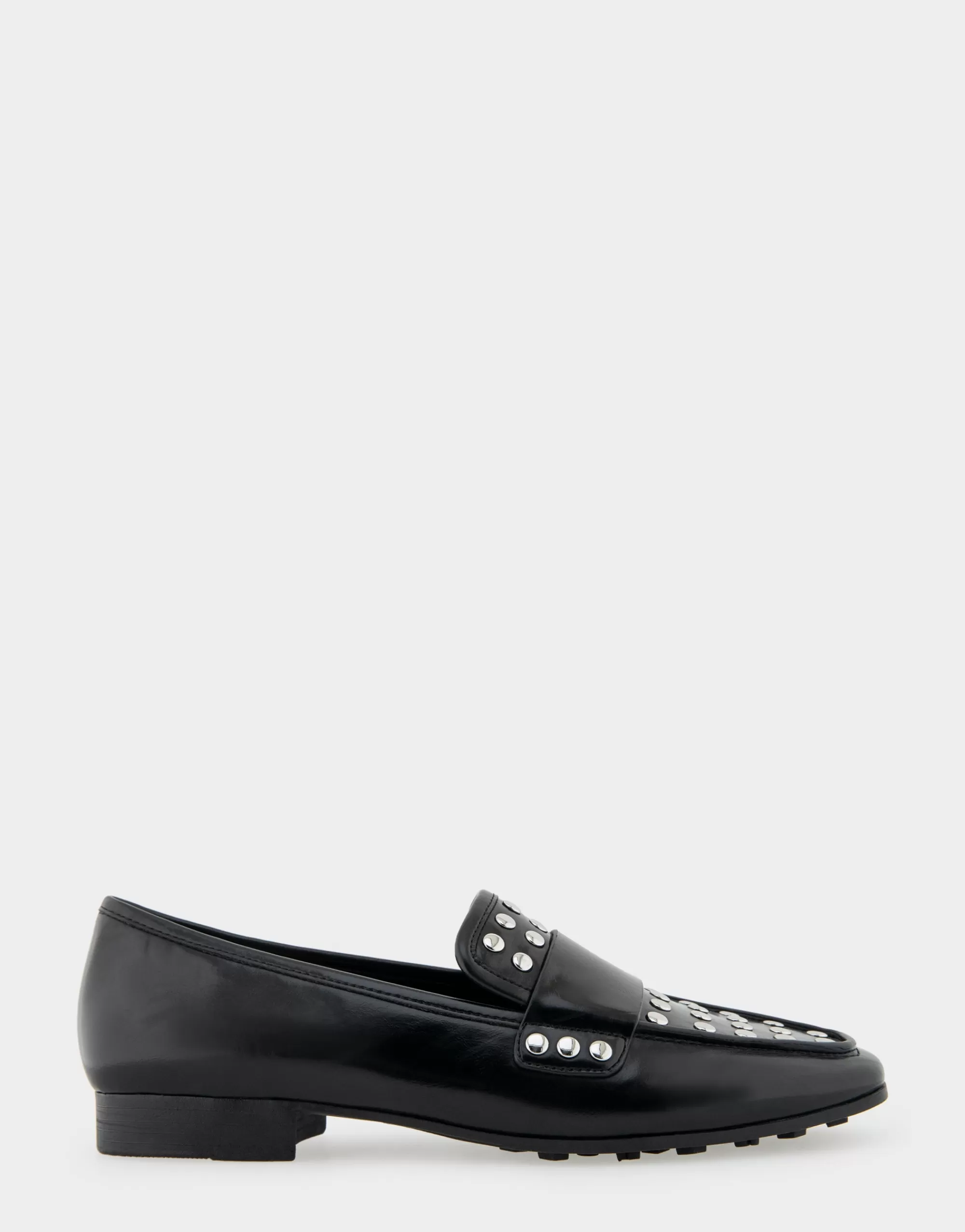 Aerosoles Loafers*Comfortable Women's Studded Tailored Loafer in Black/silver Burnished Faux Leather Faux Leather