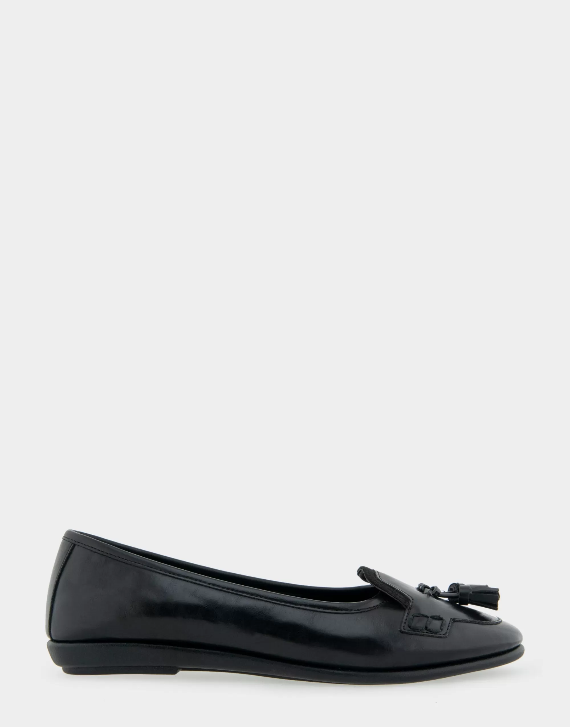 Aerosoles Dress | Ballet*Comfortable Women's Tailored Ballet Flat With Mini Tassels in Black Burnished Faux Leather/faux Suede Faux Leather