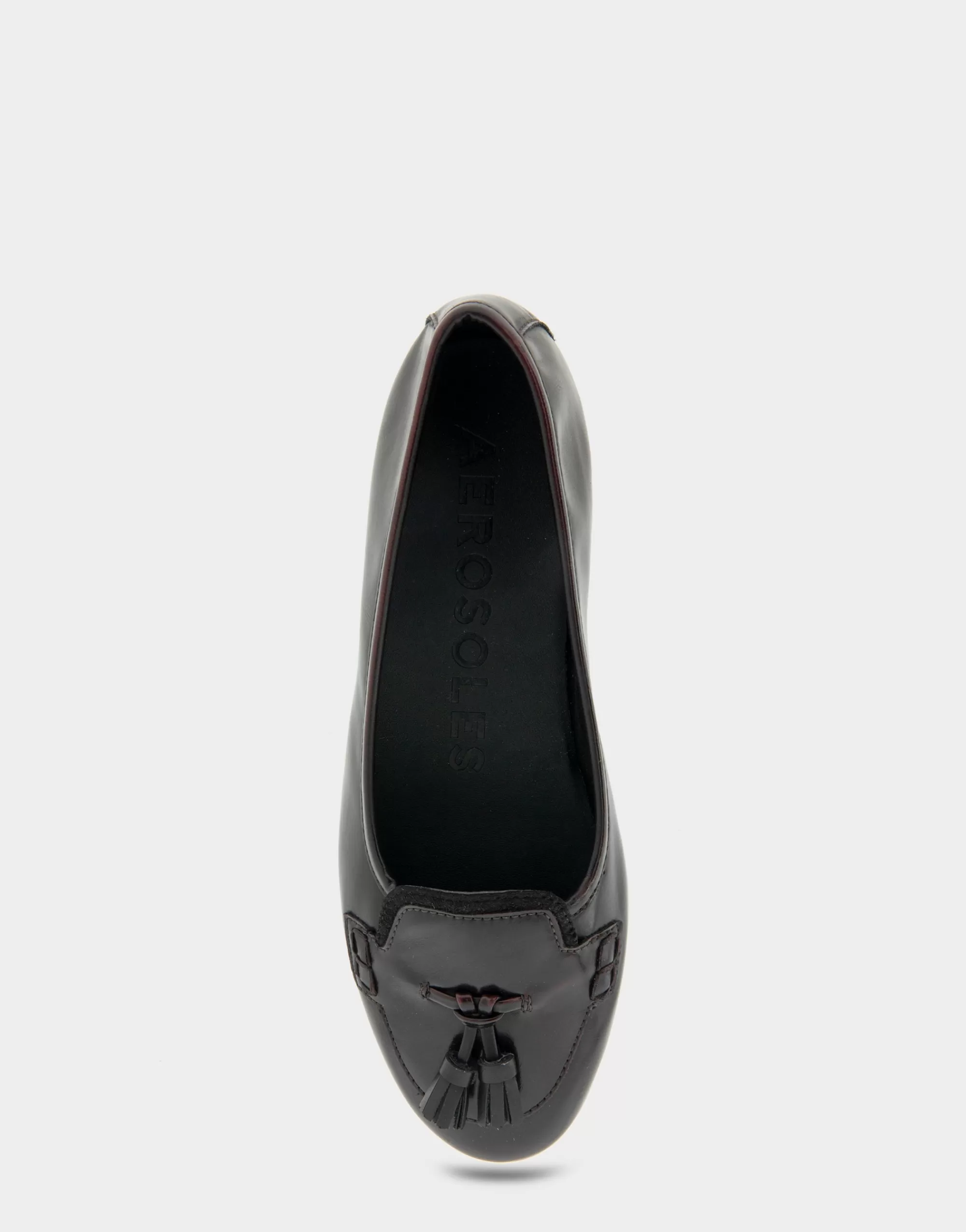 Aerosoles Dress | Ballet*Comfortable Women's Tailored Ballet Flat With Mini Tassels in Burgundy Burnished Faux Leather/faux Suede Faux Leather