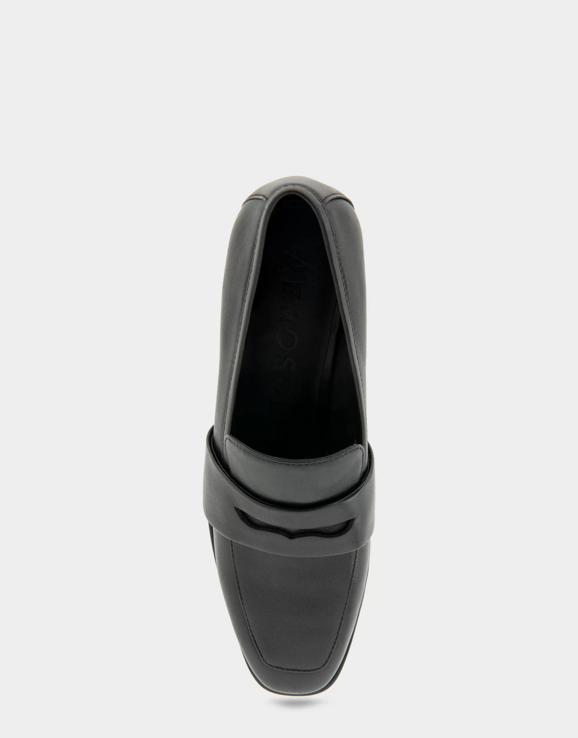 Aerosoles Loafers*Comfortable Women's Tailored Block Heel Loafer in Black Leather Leather