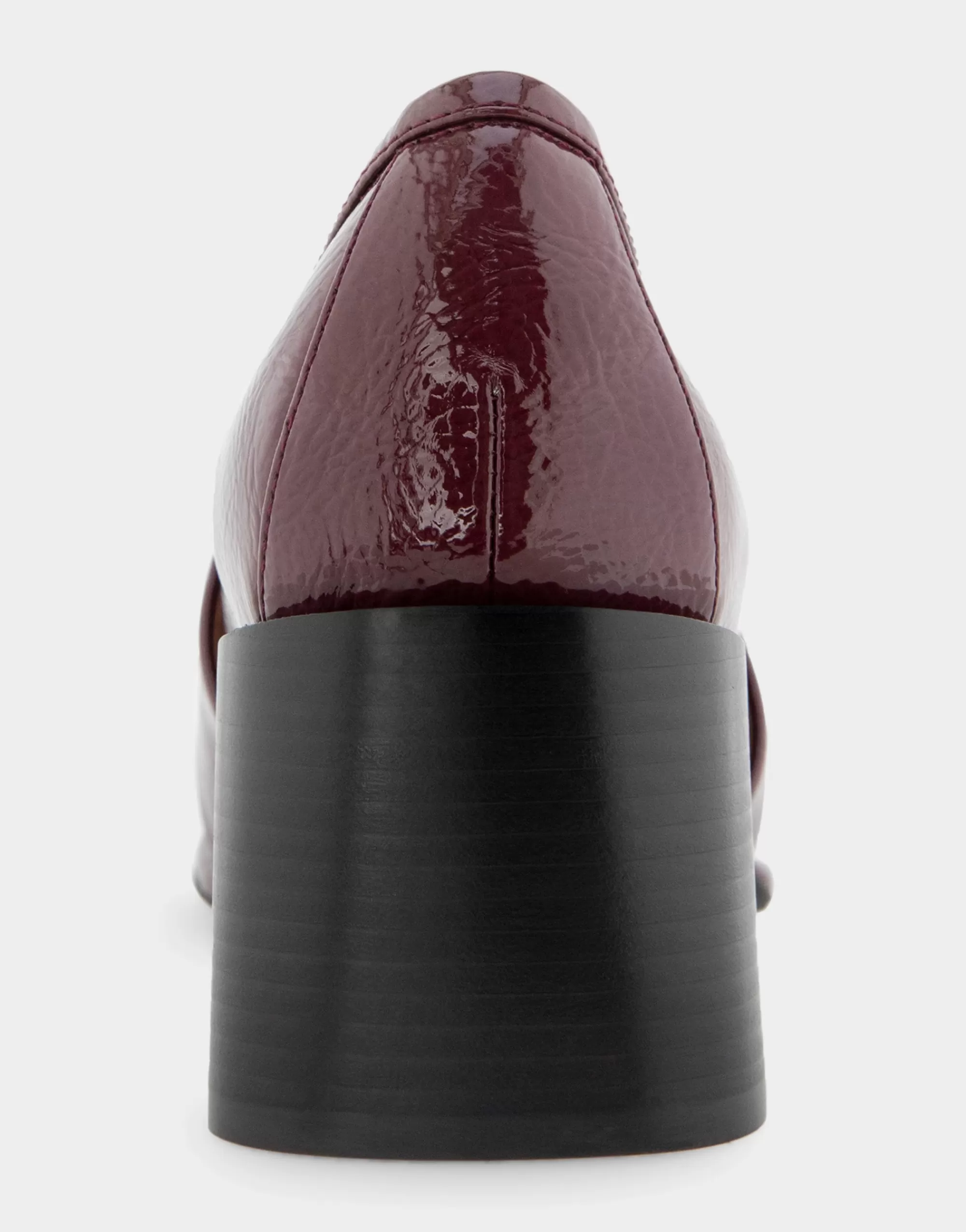 Aerosoles Loafers*Comfortable Women's Tailored Block Heel Loafer in Burgundy Crinkled Patent Faux Leather Patent Faux Leather