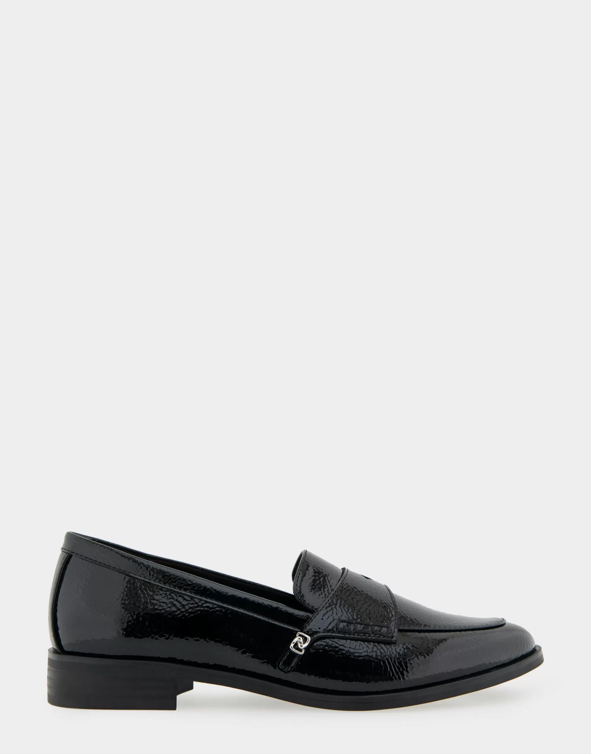 Aerosoles Loafers*Comfortable Women's Tailored Dress Loafer With Signature Metal Detail in Black Crinkled Patent Faux Leather Patent Faux Leather