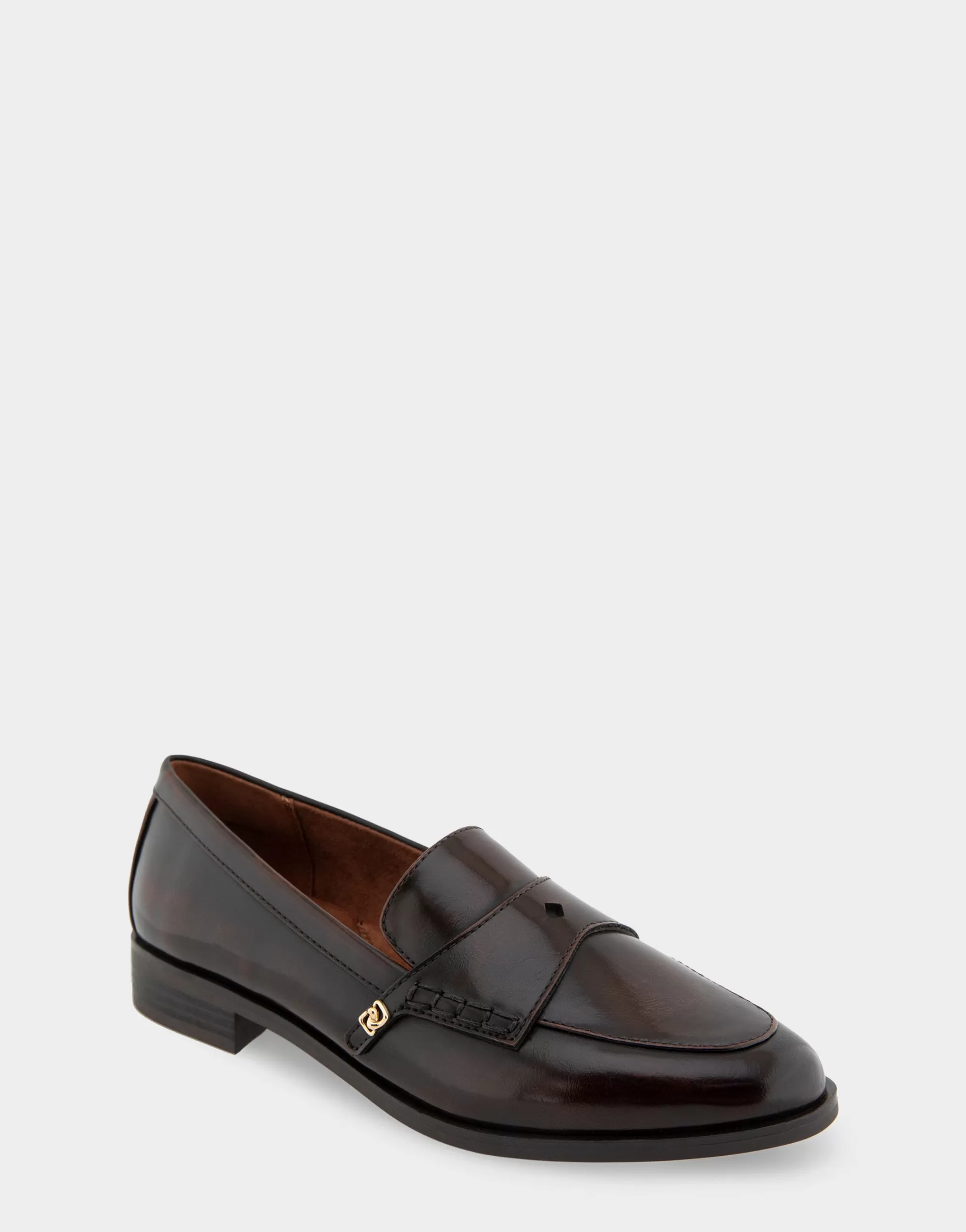 Aerosoles Wide Width Flats | Loafers*Comfortable Women's Tailored Dress Loafer With Signature Metal Detail in Tan Burnished Faux Leather Faux Leather