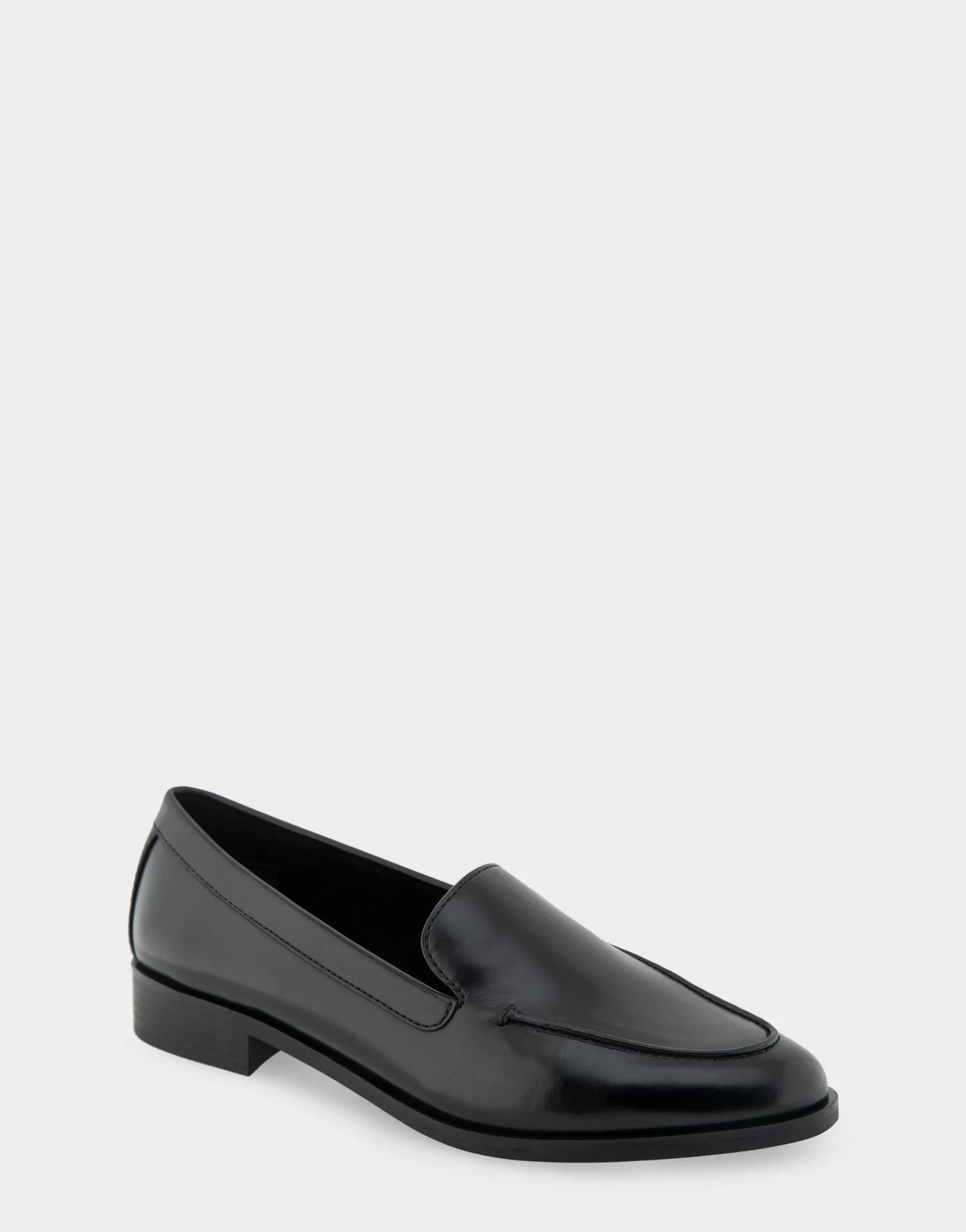 Aerosoles Wide Width Flats | Loafers*Comfortable Women's Tailored Loafer in Black Burnished Faux Leather Faux Leather