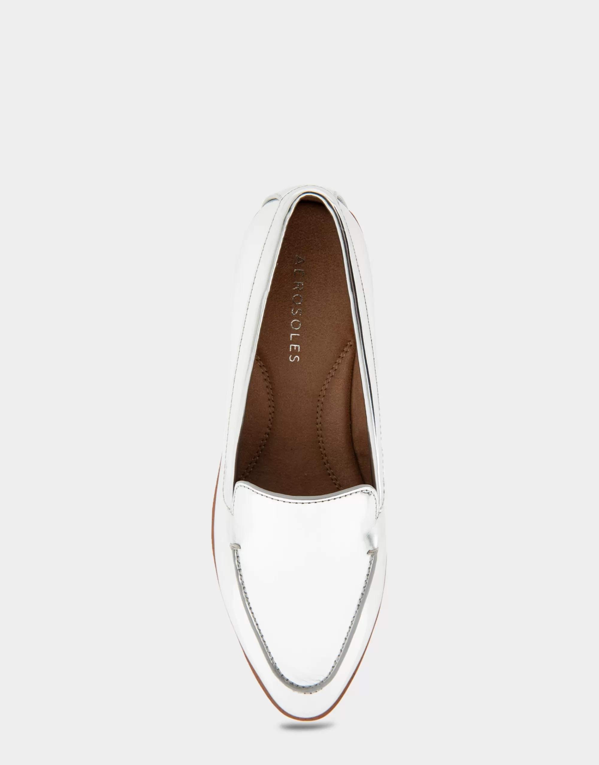 Aerosoles Loafers*Comfortable Women's Tailored Loafer in Silver Metallic Faux Leather
