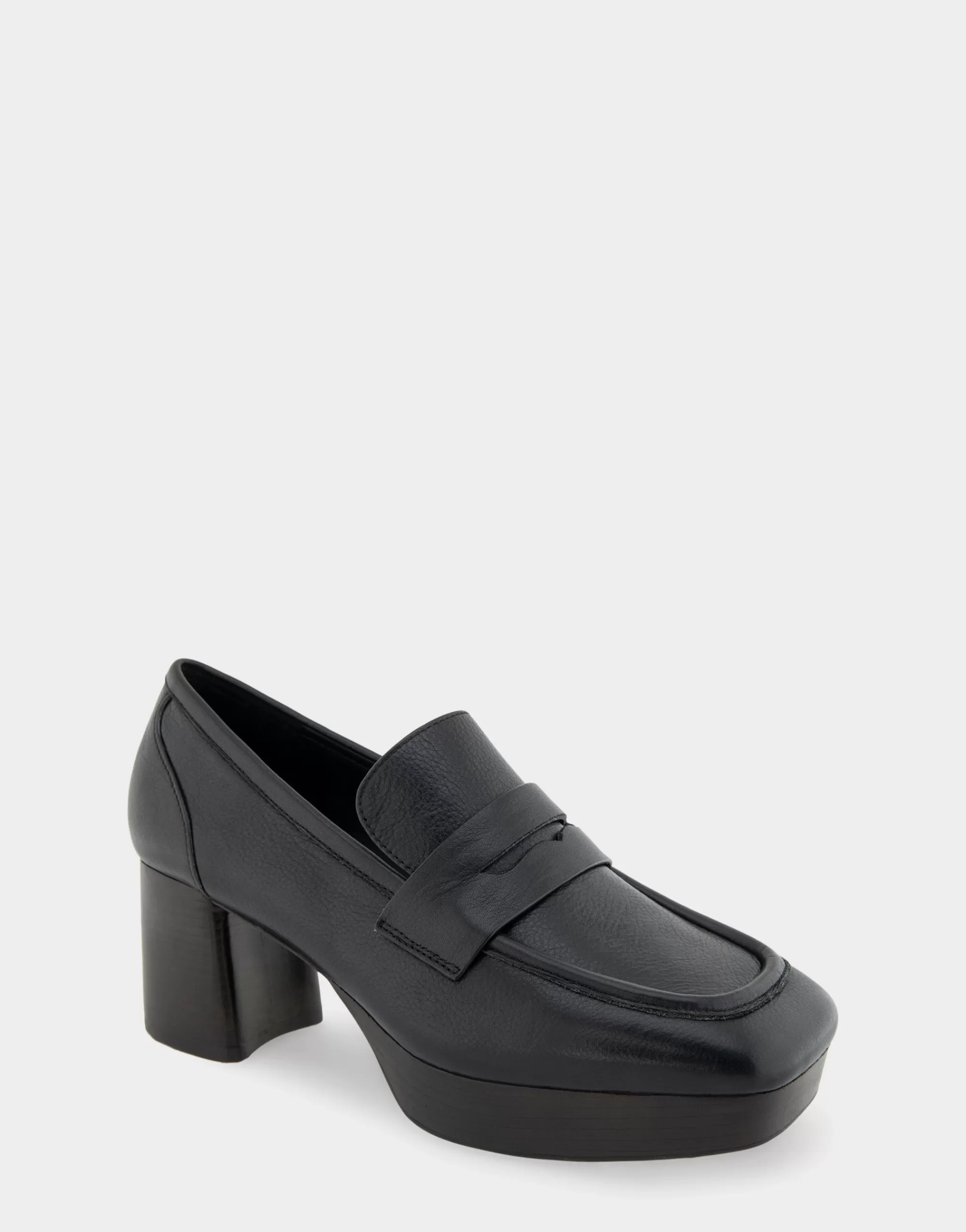 Aerosoles Loafers*Comfortable Women's Tailored Platform Loafer in Black Leather