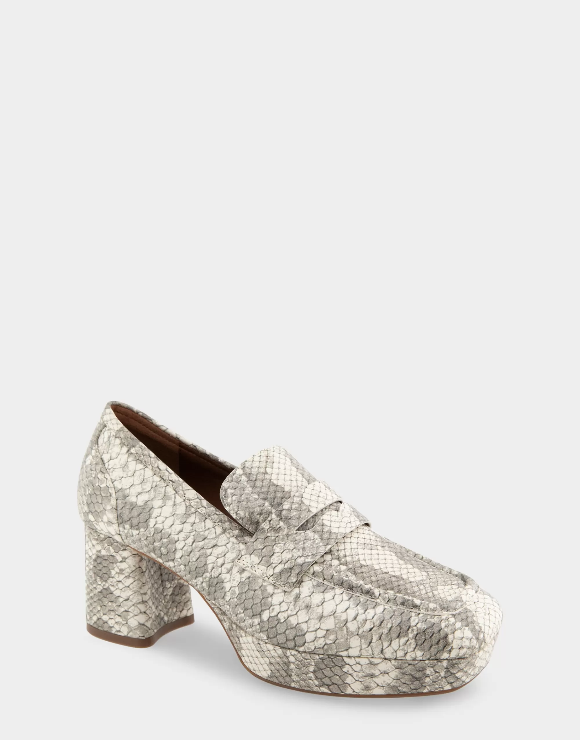 Aerosoles Loafers*Comfortable Women's Tailored Platform Loafer in Roccia Snake Print Embossed Leather