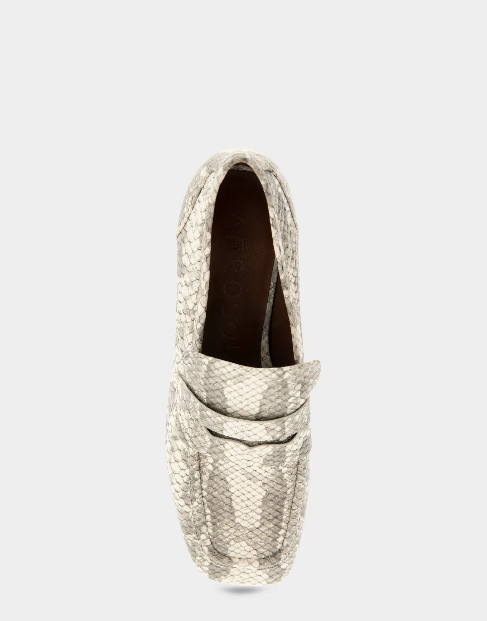 Aerosoles Loafers*Comfortable Women's Tailored Platform Loafer in Roccia Snake Print Embossed Leather