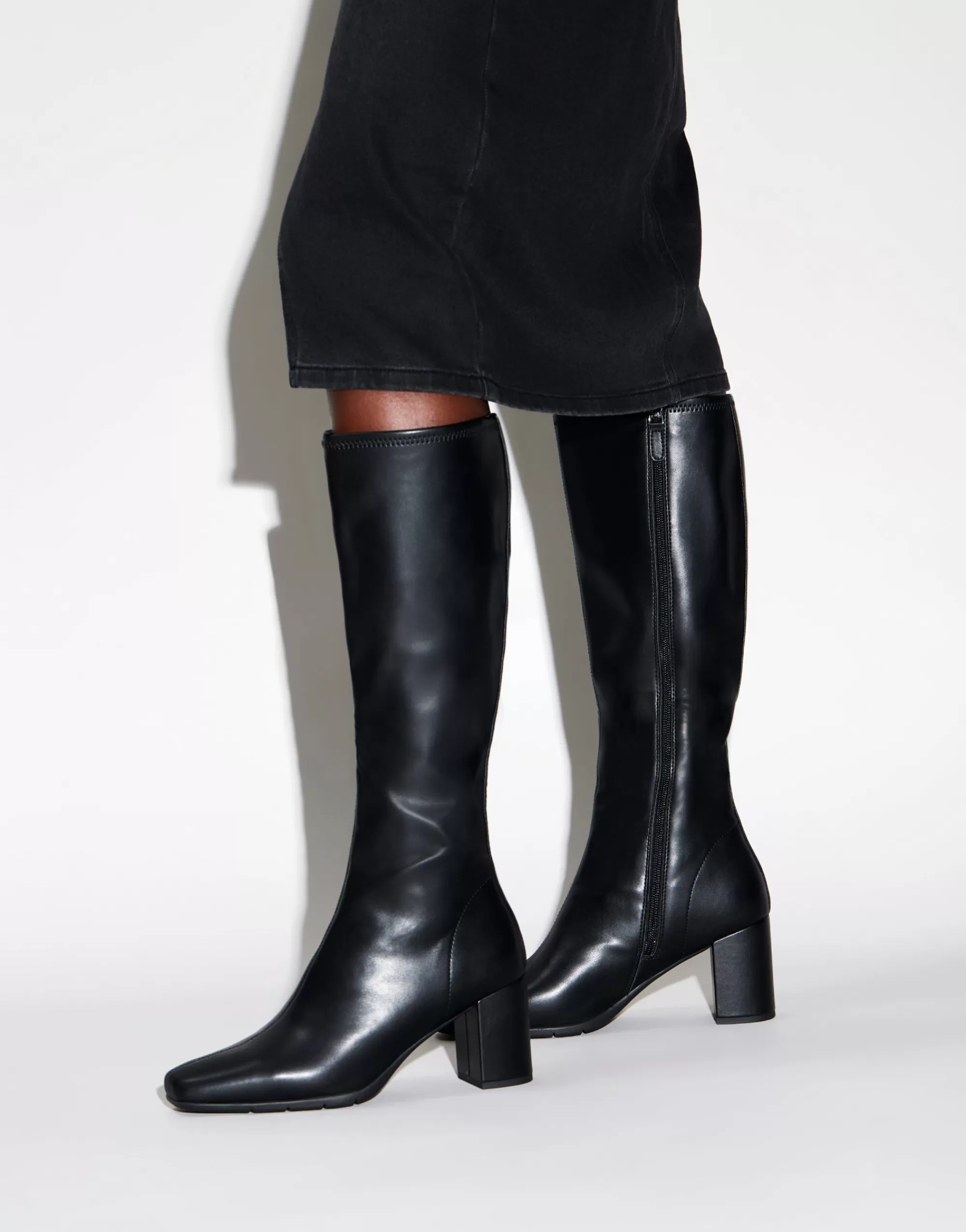 Aerosoles Wide Width Boots | Heeled Boots*Comfortable Women's Tall Shaft Boot in Black Faux Leather