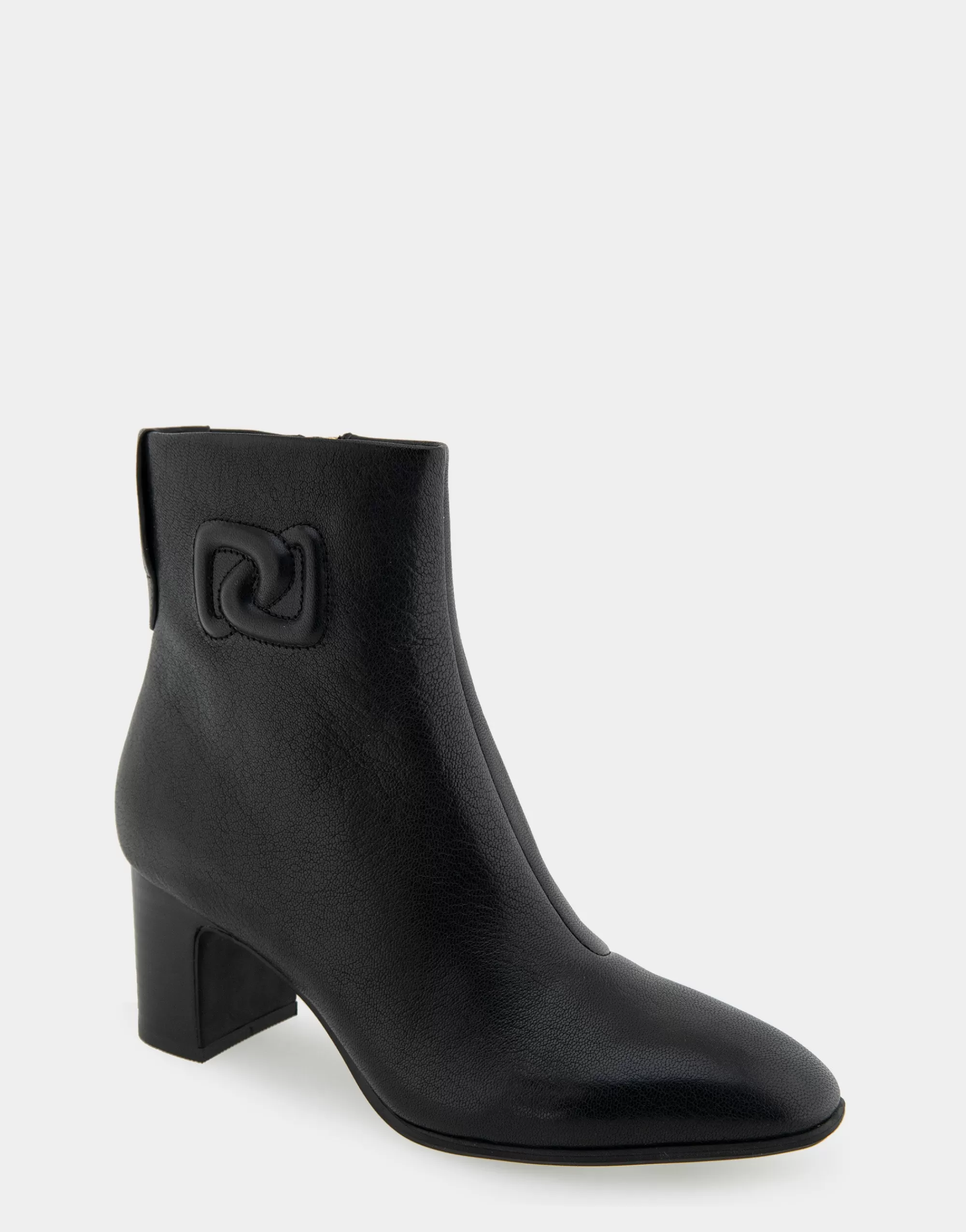 Aerosoles Heeled Boots | Ankle Boots*Comfortable Women's Tapered Toe Covered Heel Bootie in Black Leather