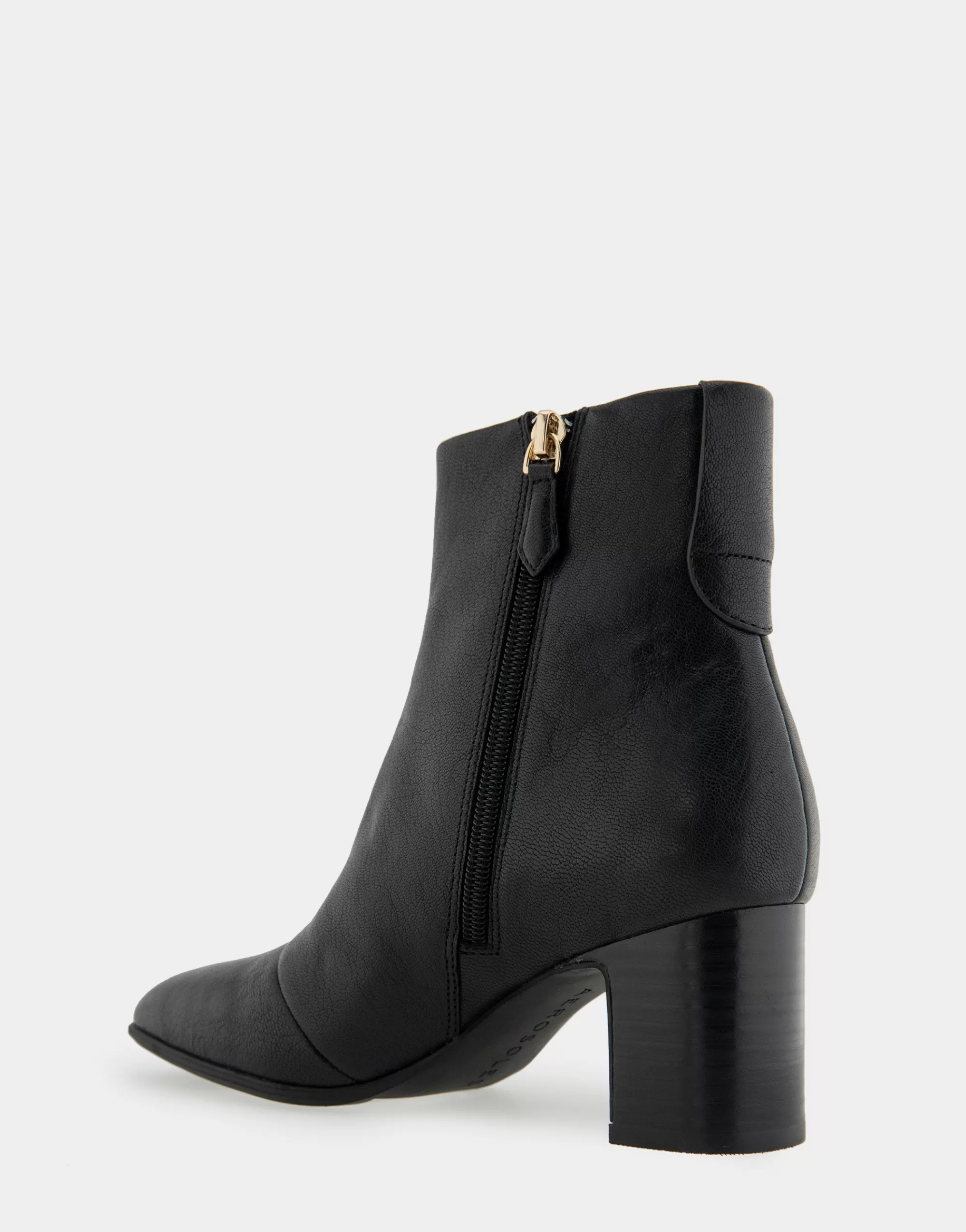 Aerosoles Heeled Boots | Ankle Boots*Comfortable Women's Tapered Toe Covered Heel Bootie in Black Leather