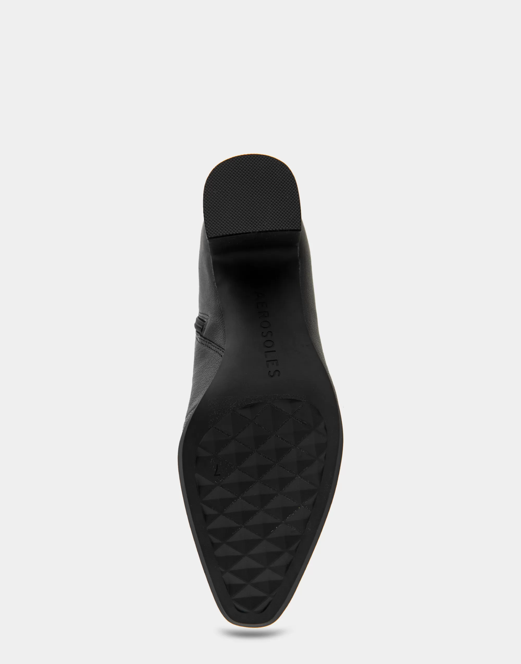 Aerosoles Heeled Boots | Ankle Boots*Comfortable Women's Tapered Toe Covered Heel Bootie in Black Leather