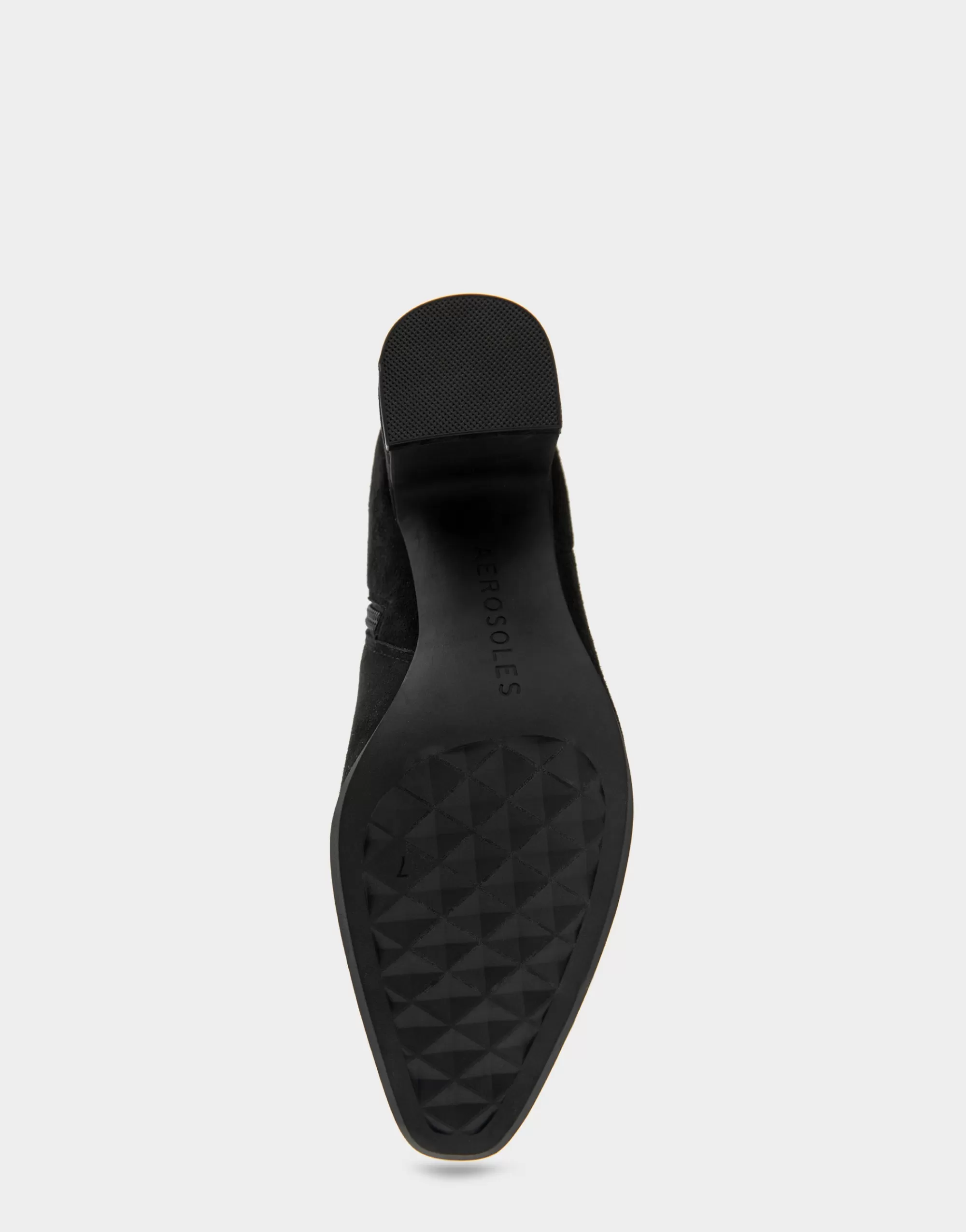 Aerosoles Heeled Boots | Ankle Boots*Comfortable Women's Tapered Toe Covered Heel Bootie in Black Suede