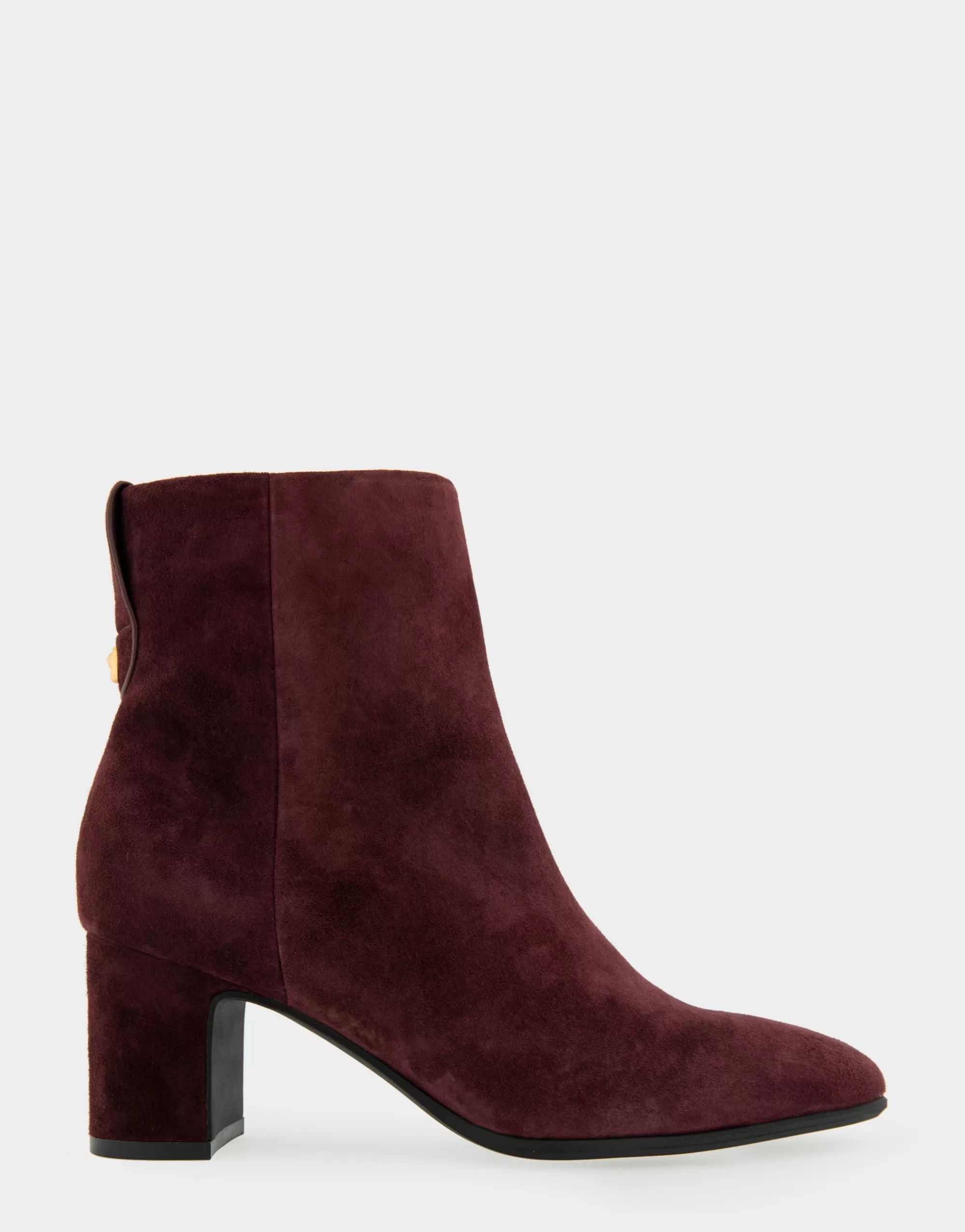 Aerosoles Heeled Boots | Ankle Boots*Comfortable Women's Tapered Toe Covered Heel Bootie in Deep Aubergine Suede