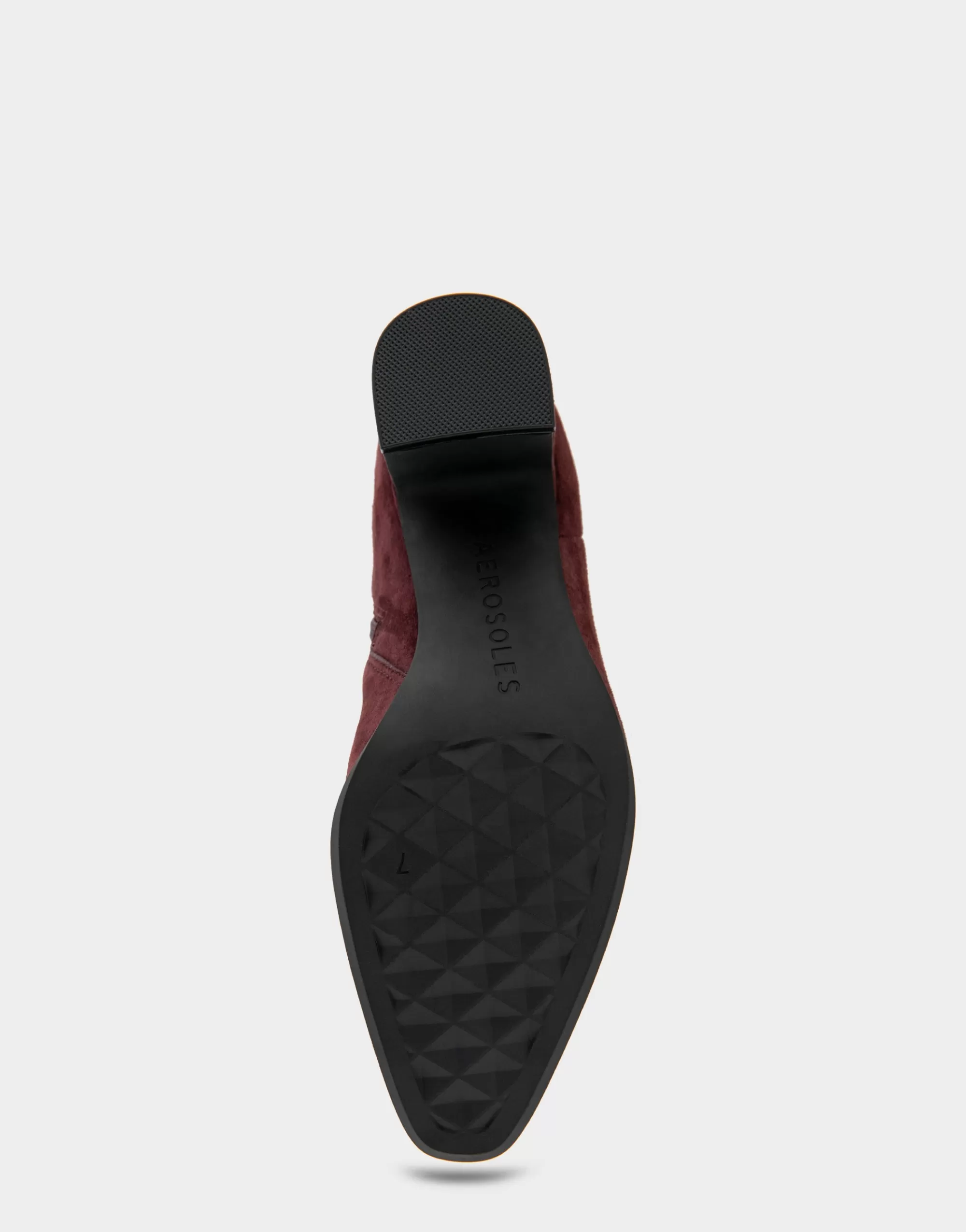 Aerosoles Heeled Boots | Ankle Boots*Comfortable Women's Tapered Toe Covered Heel Bootie in Deep Aubergine Suede