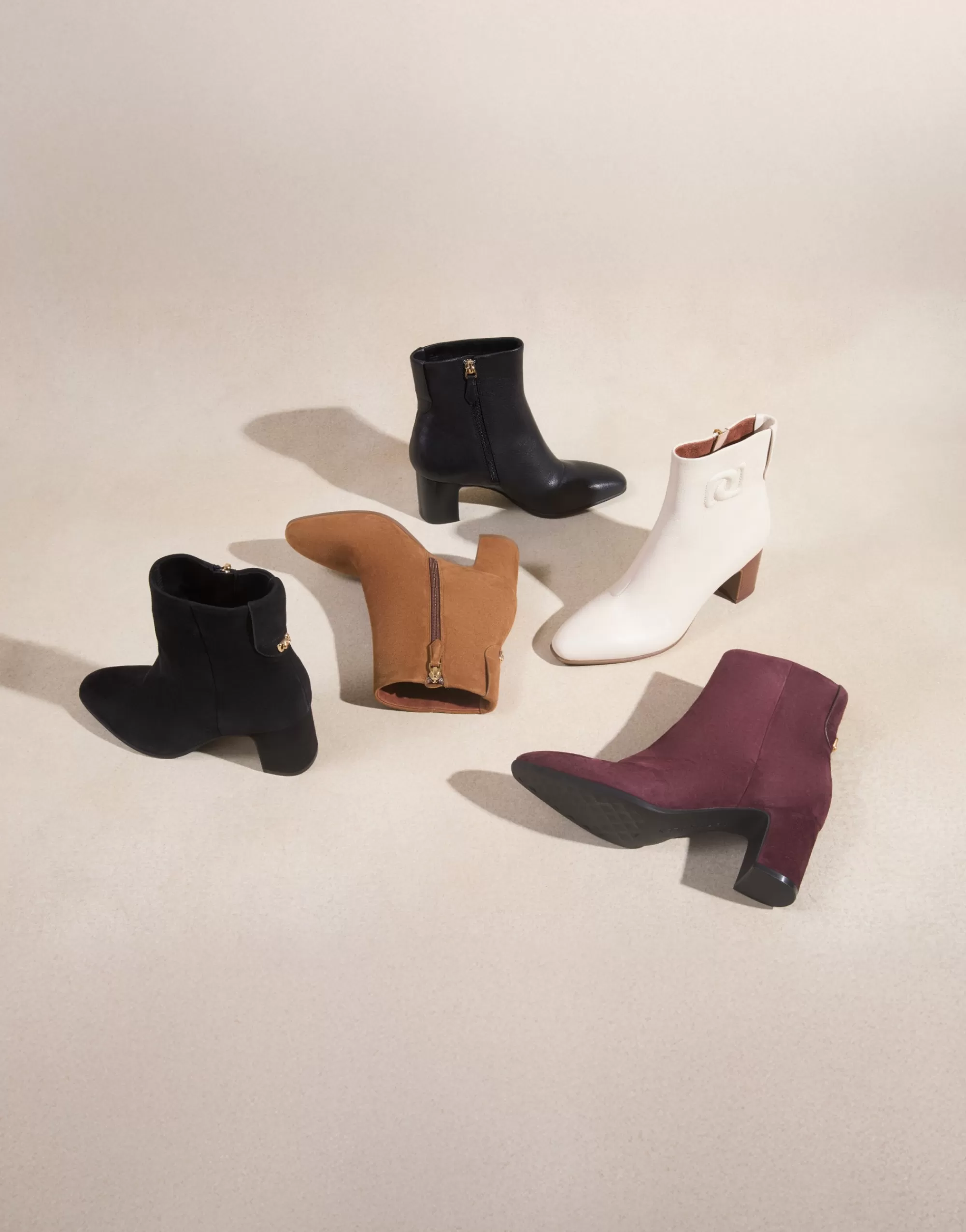 Aerosoles Heeled Boots | Ankle Boots*Comfortable Women's Tapered Toe Covered Heel Bootie in Deep Aubergine Suede