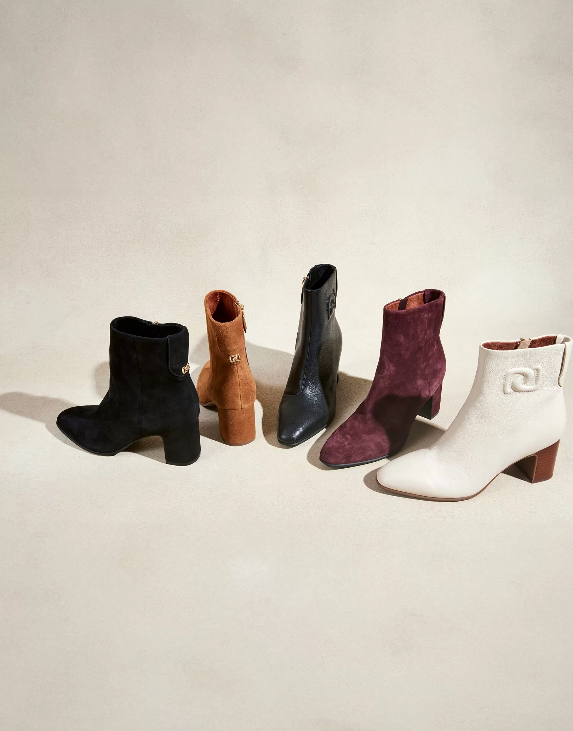Aerosoles Heeled Boots | Ankle Boots*Comfortable Women's Tapered Toe Covered Heel Bootie in Deep Aubergine Suede