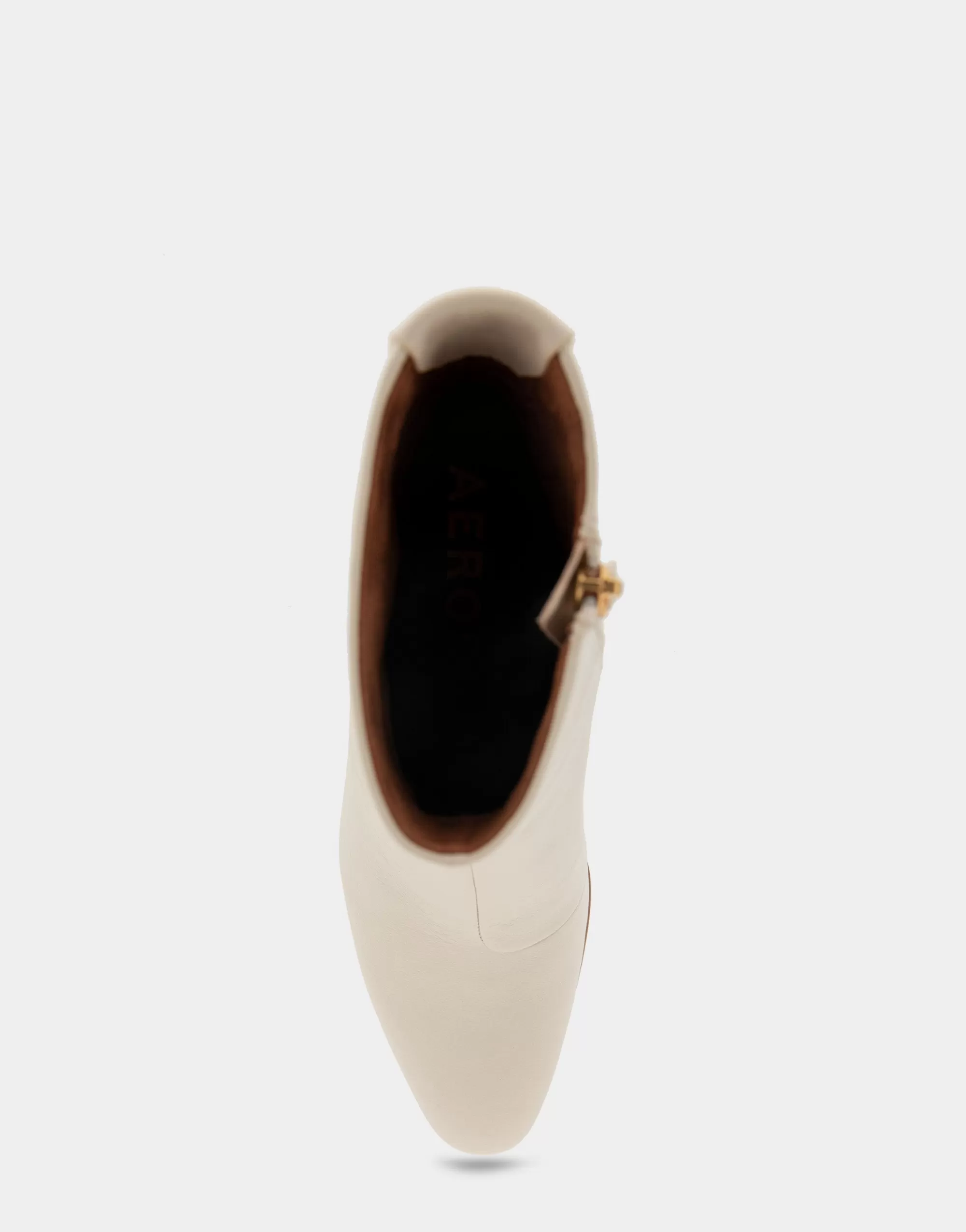 Aerosoles Heeled Boots | Ankle Boots*Comfortable Women's Tapered Toe Covered Heel Bootie in Eggnog Leather