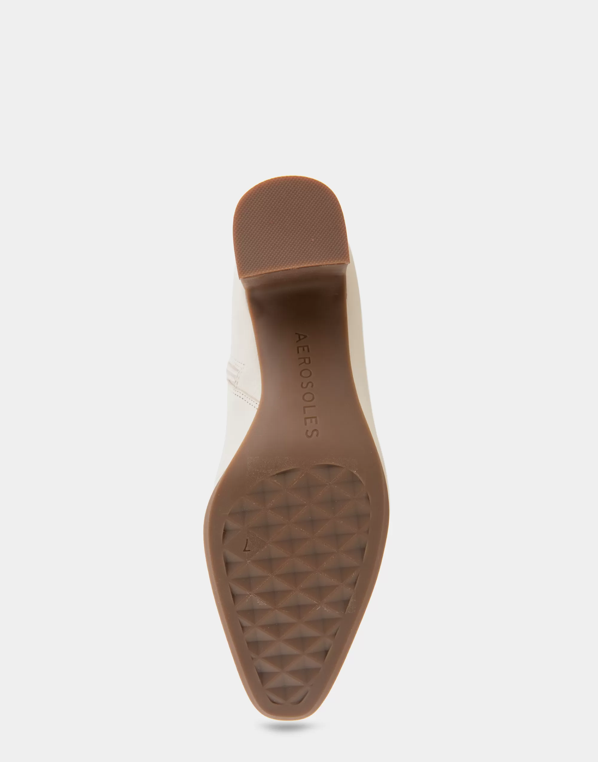 Aerosoles Heeled Boots | Ankle Boots*Comfortable Women's Tapered Toe Covered Heel Bootie in Eggnog Leather