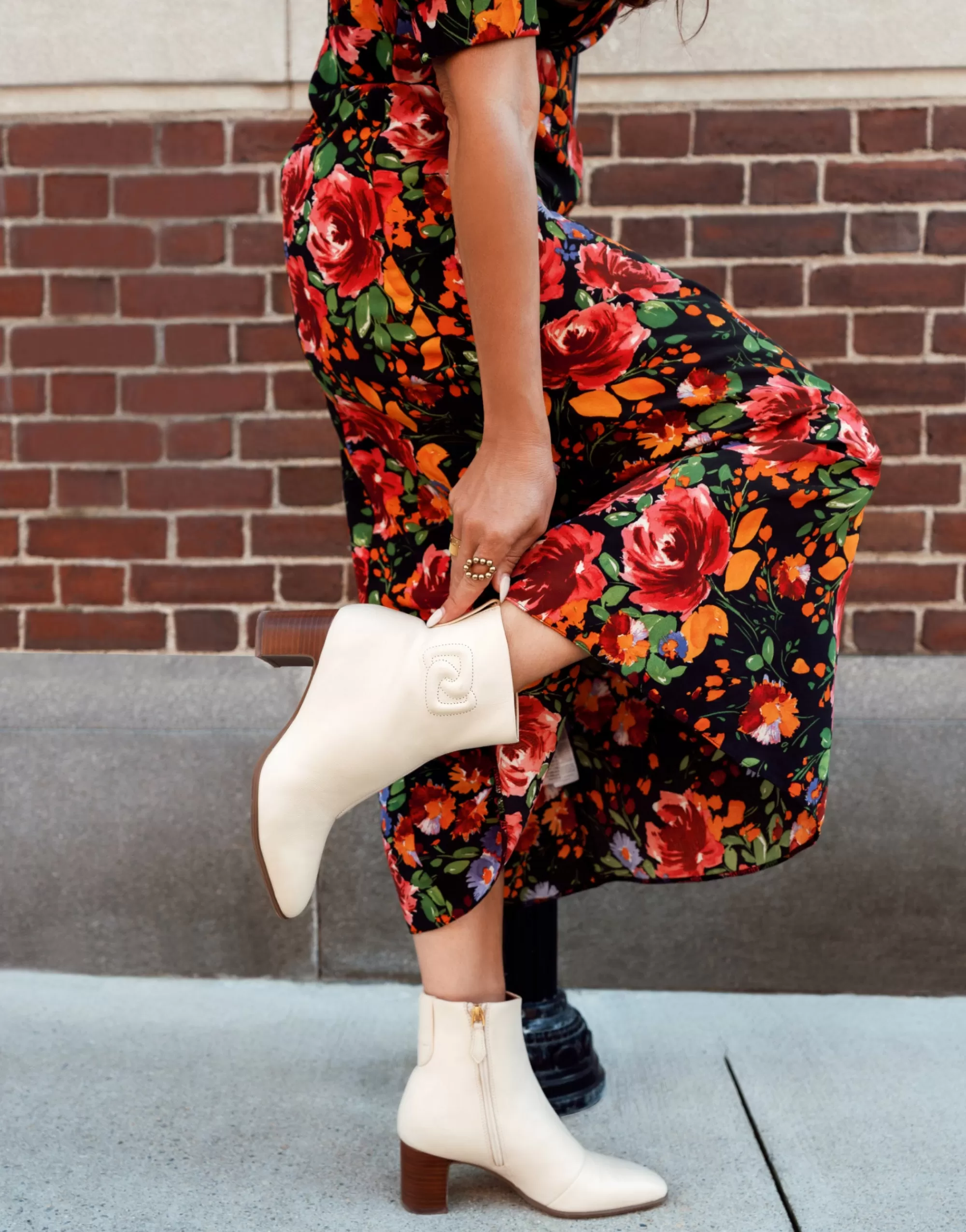 Aerosoles Heeled Boots | Ankle Boots*Comfortable Women's Tapered Toe Covered Heel Bootie in Eggnog Leather