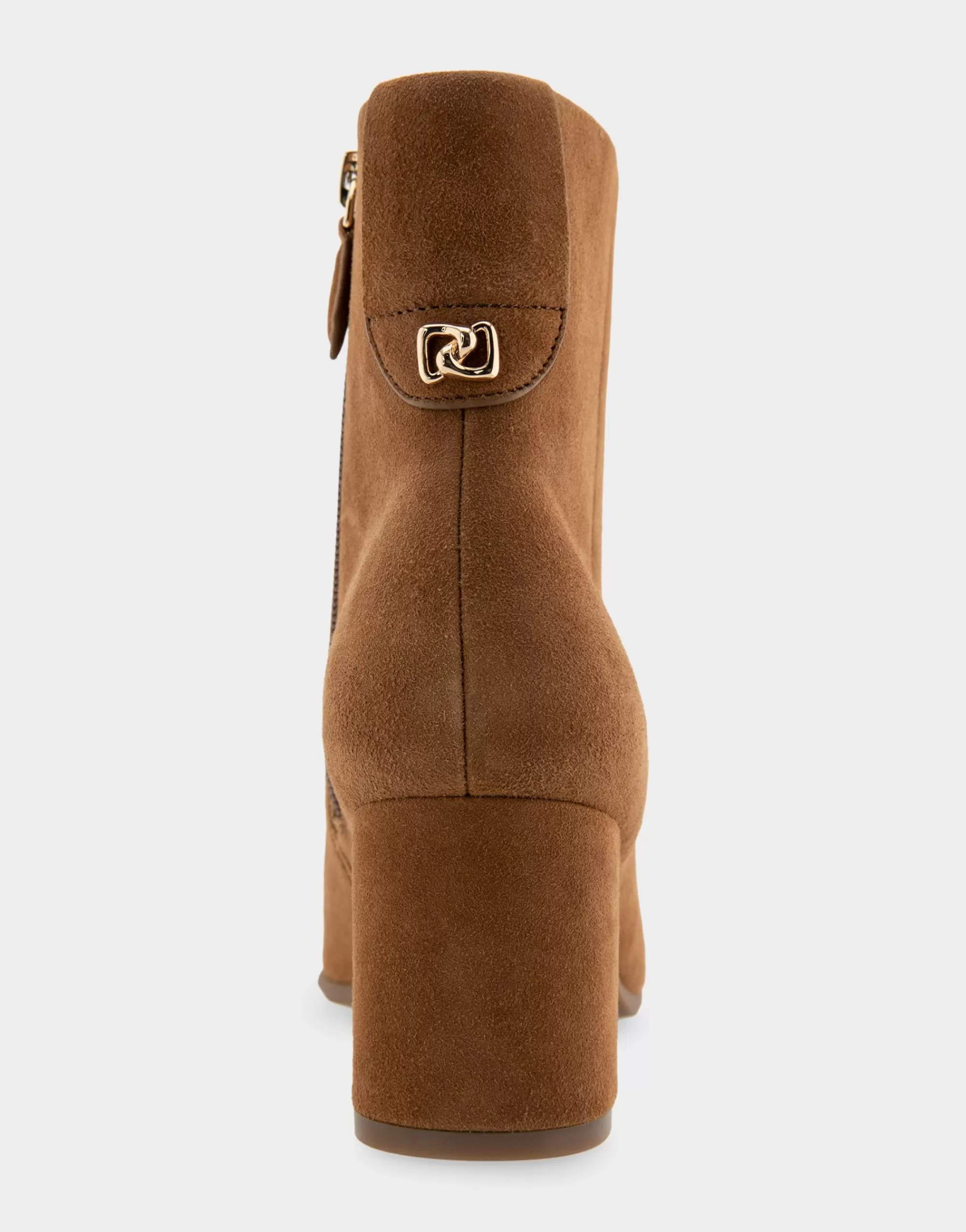 Aerosoles Heeled Boots | Ankle Boots*Comfortable Women's Tapered Toe Covered Heel Bootie in Tobacco Suede