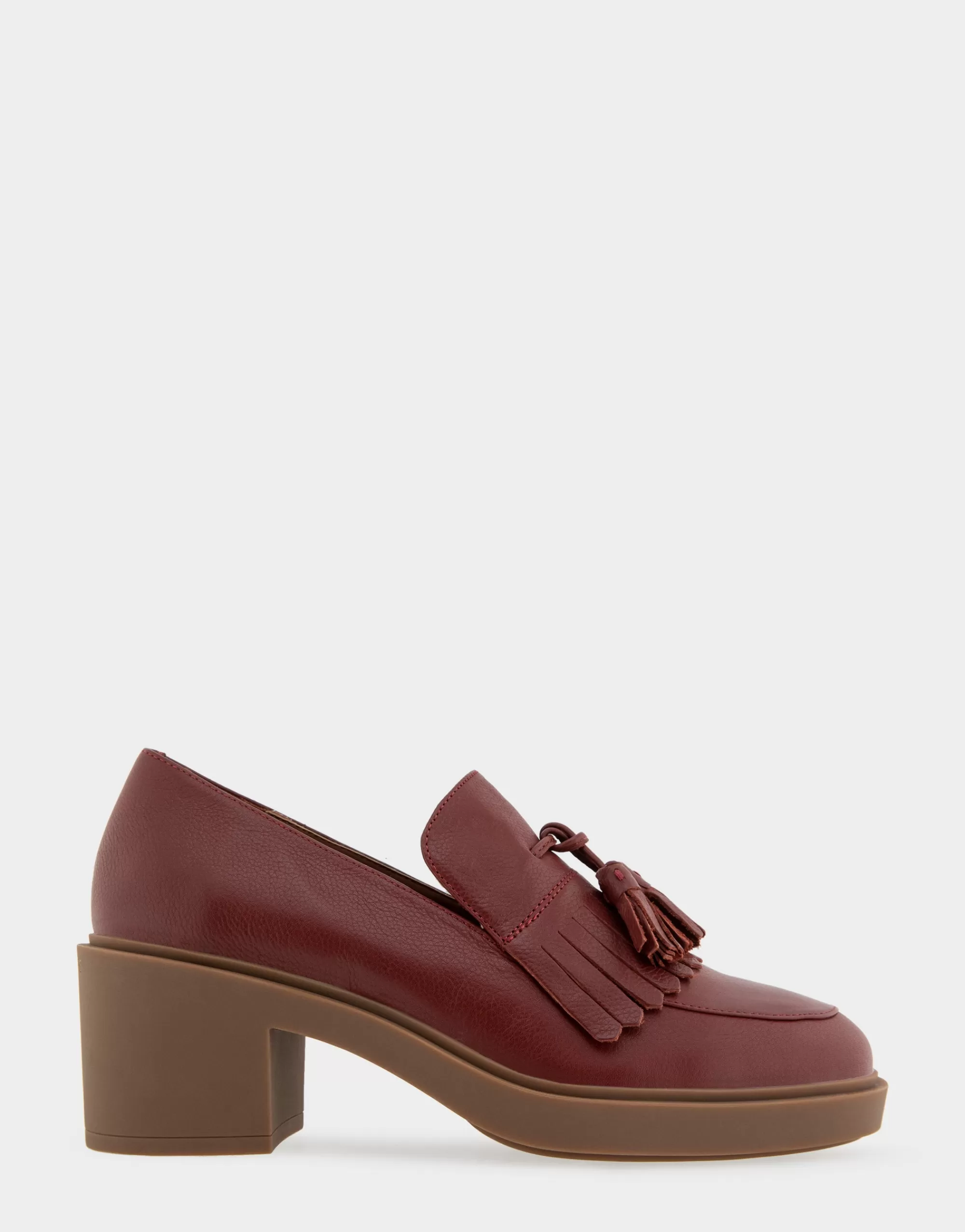 Aerosoles Platforms*Comfortable Women's Tasseled Platform Loafer in Clay Leather Leather