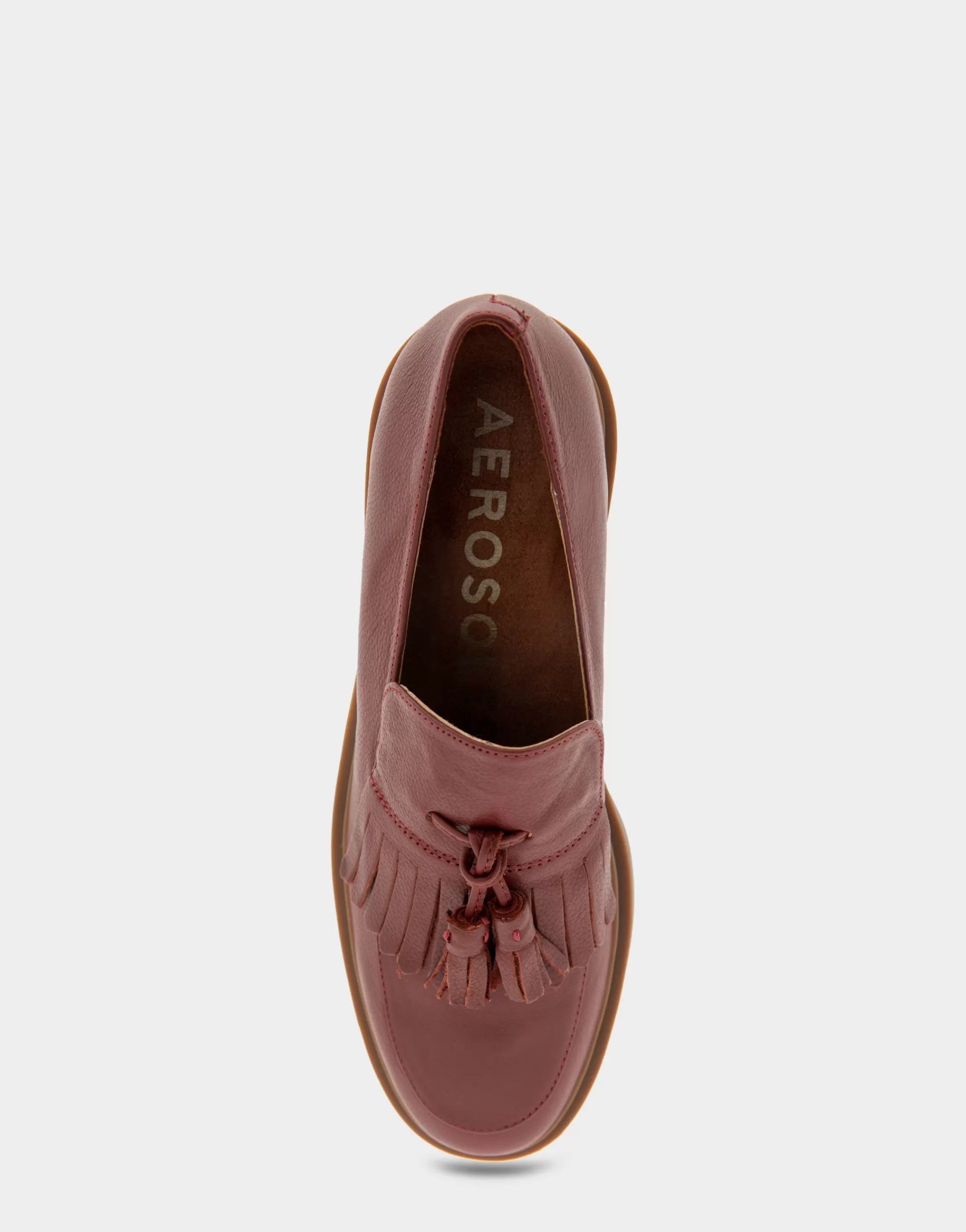 Aerosoles Platforms*Comfortable Women's Tasseled Platform Loafer in Clay Leather Leather