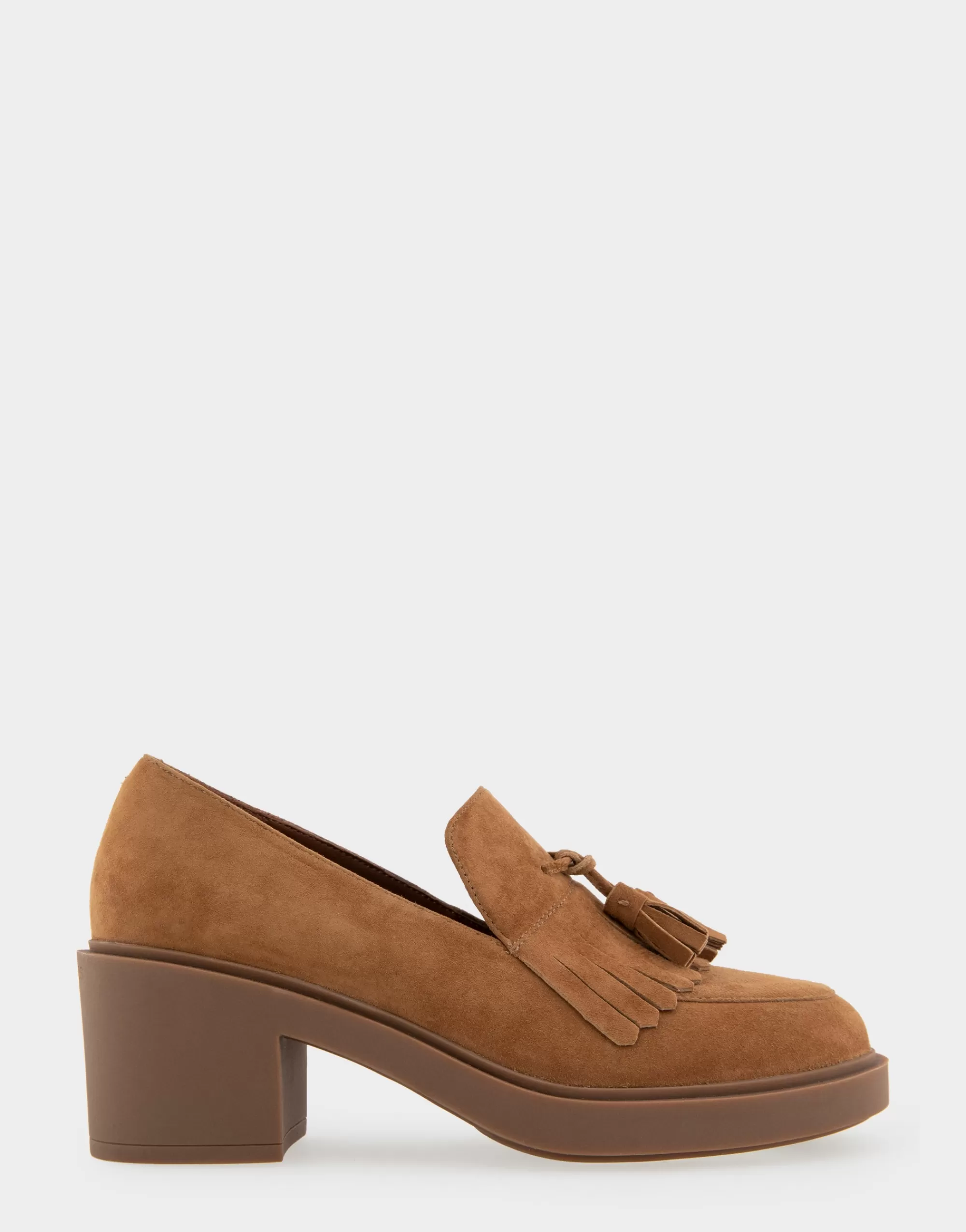 Aerosoles Platforms*Comfortable Women's Tasseled Platform Loafer in Tobacco Suede Suede