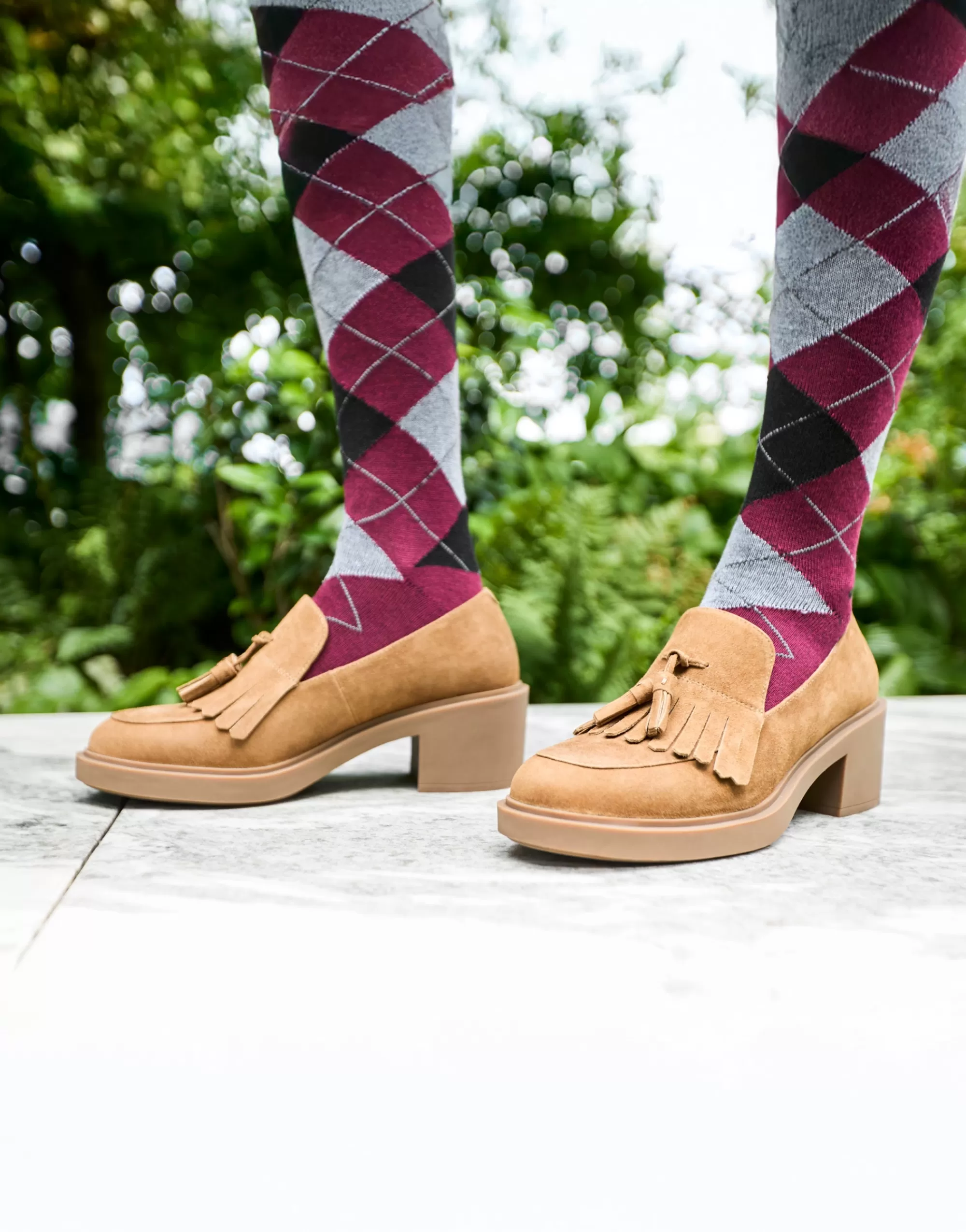Aerosoles Platforms*Comfortable Women's Tasseled Platform Loafer in Tobacco Suede Suede