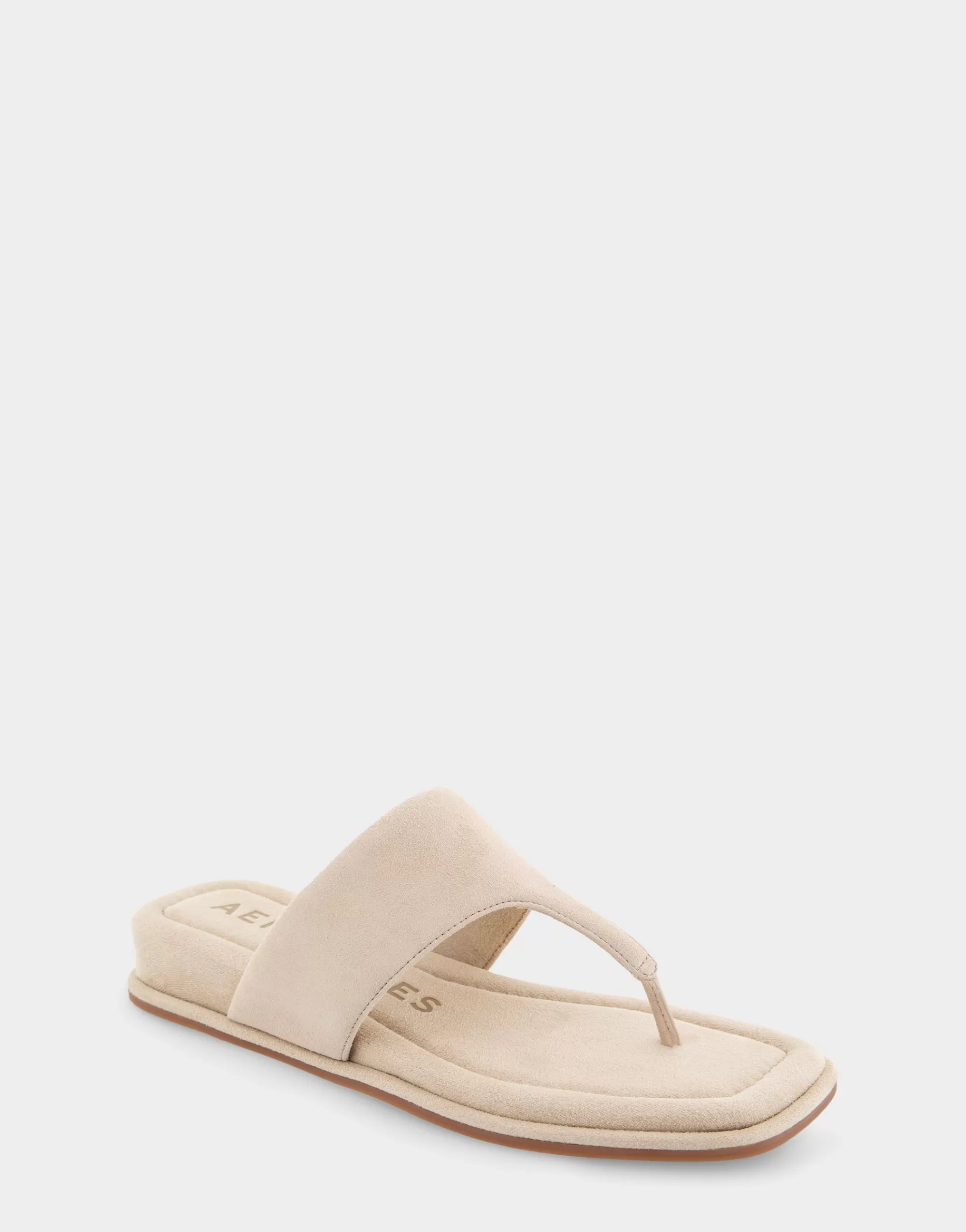 Aerosoles Wedges*Comfortable Women's Thong Mini Wedge Sandal in Pale Khaki Suede