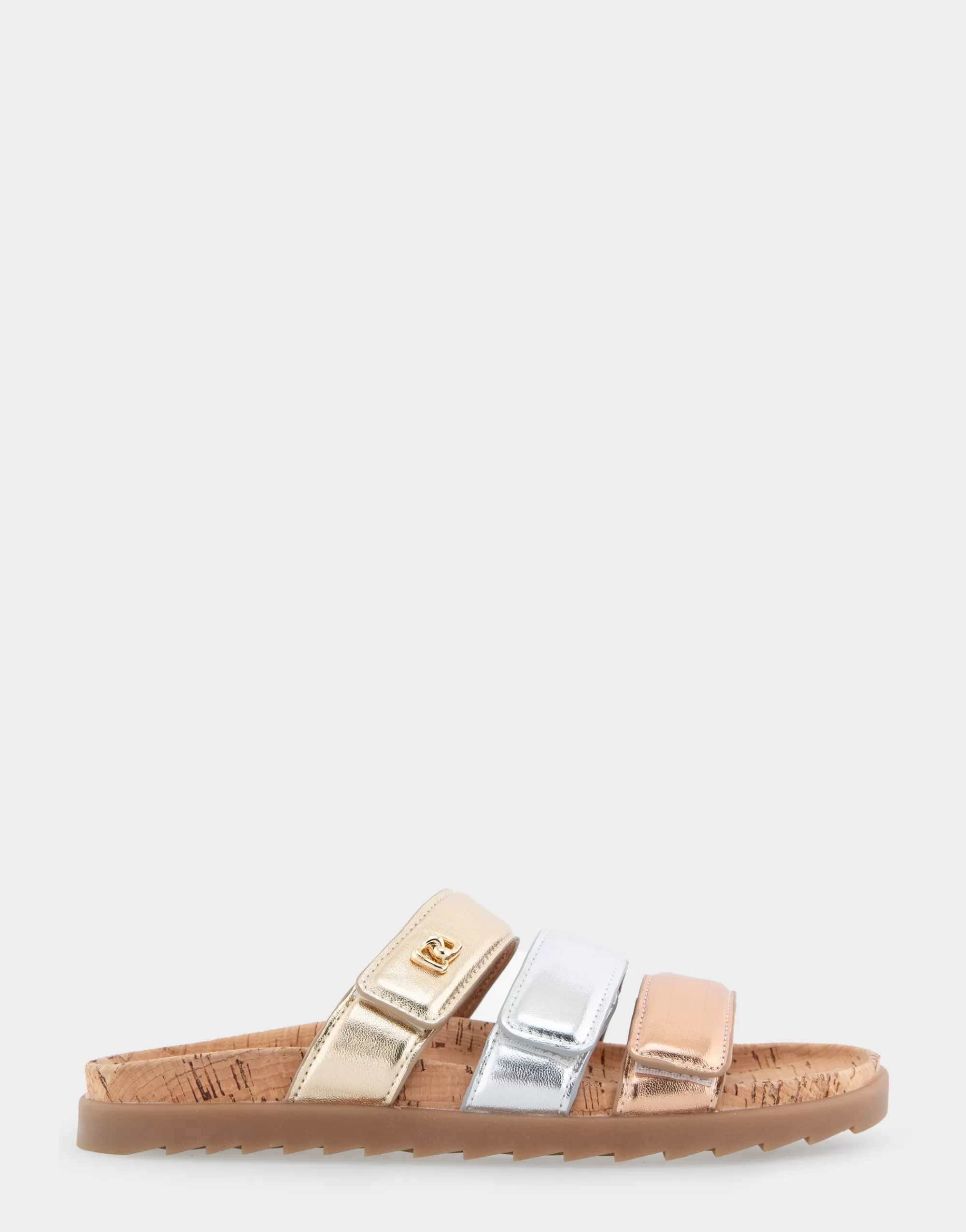 Aerosoles Flats*Comfortable Women's Three Band Footbed Sandal in Rose Gold Leather
