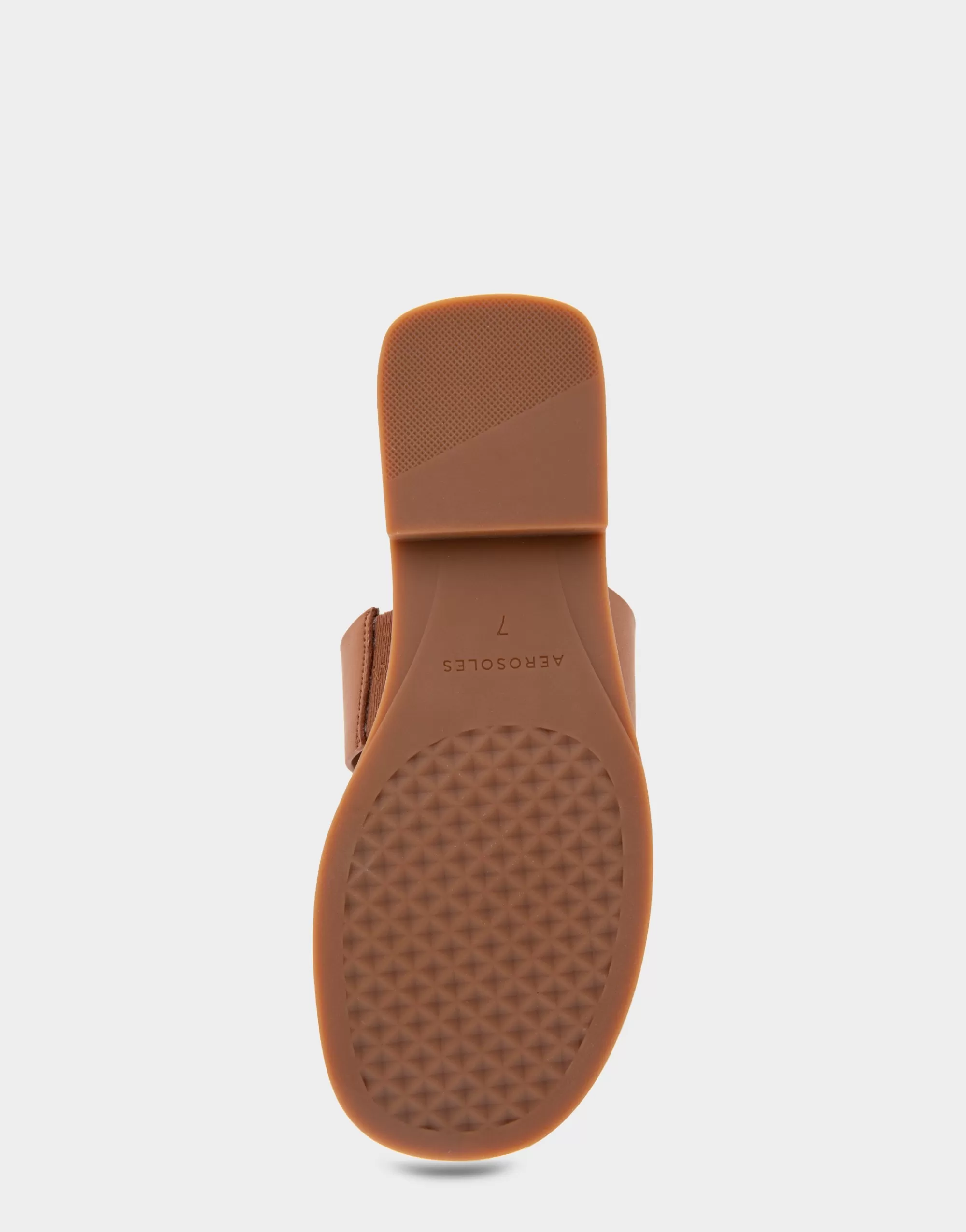 Aerosoles Slides | Flats*Comfortable Women's Toe Ring Sandal in Tan Faux Leather