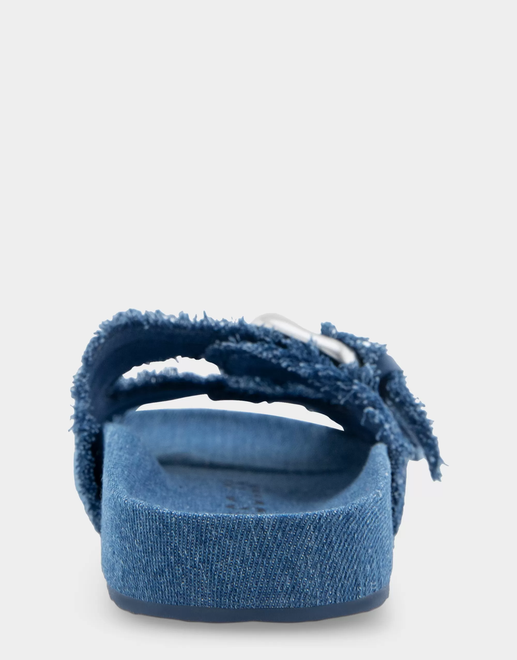 Aerosoles Flats*Comfortable Women's Two Band Molded Footbed Sandal in Denim Fabric Denim Fabric