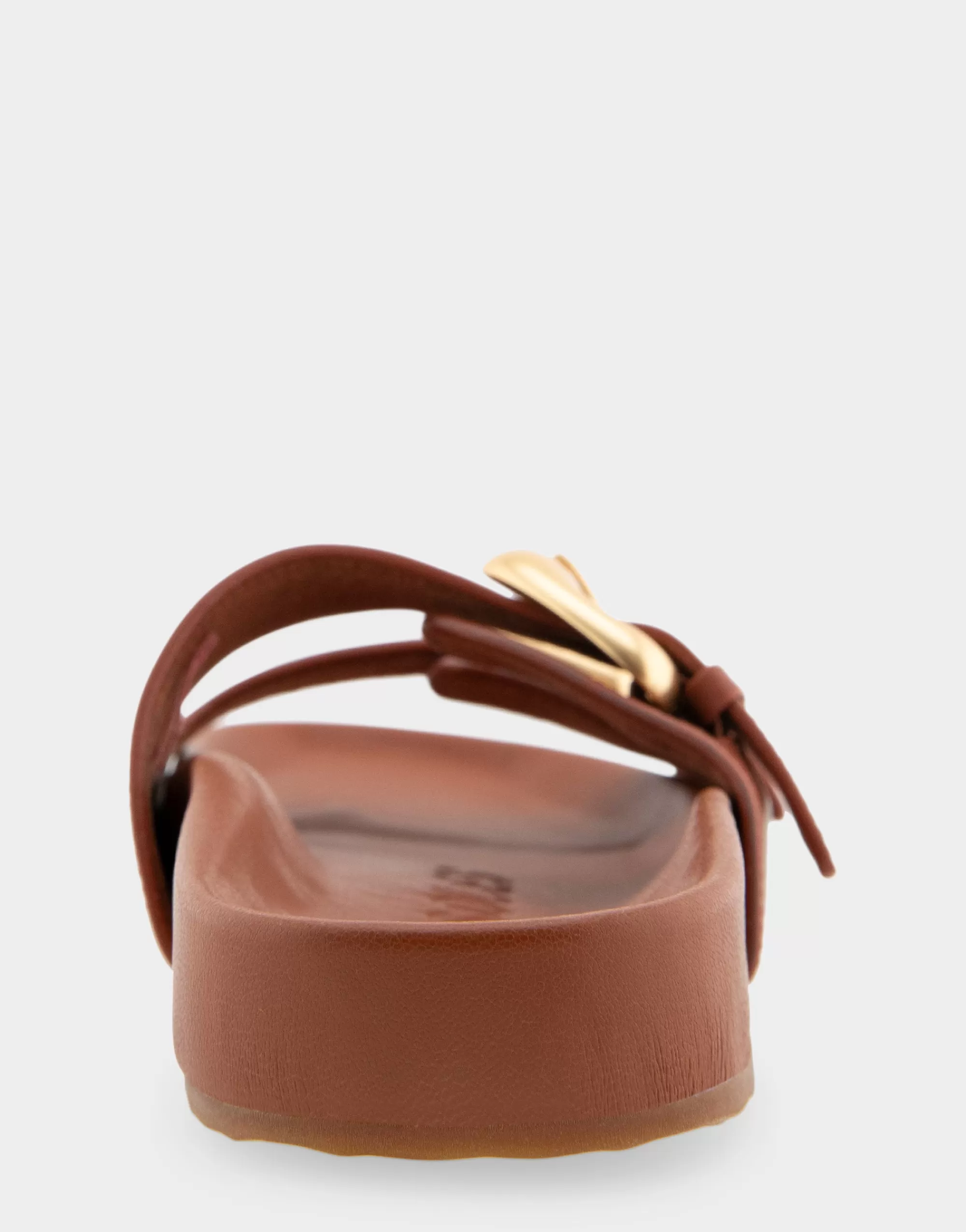 Aerosoles Flats*Comfortable Women's Two Band Molded Footbed Sandal in Gingerbread Leather