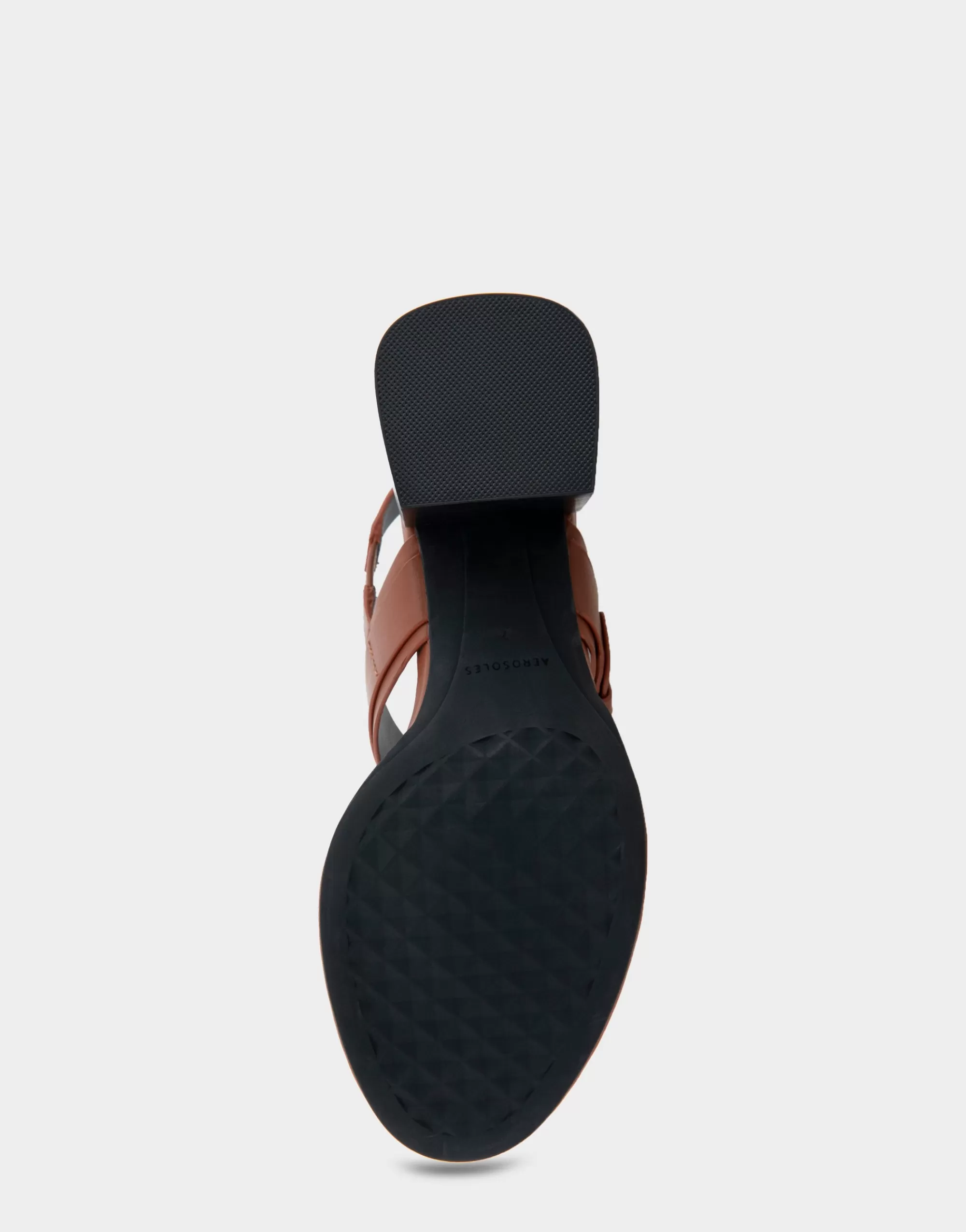 Aerosoles Dress*Comfortable Women's Two Band Slingback Block Heel Sandal in Gingerbread Leather