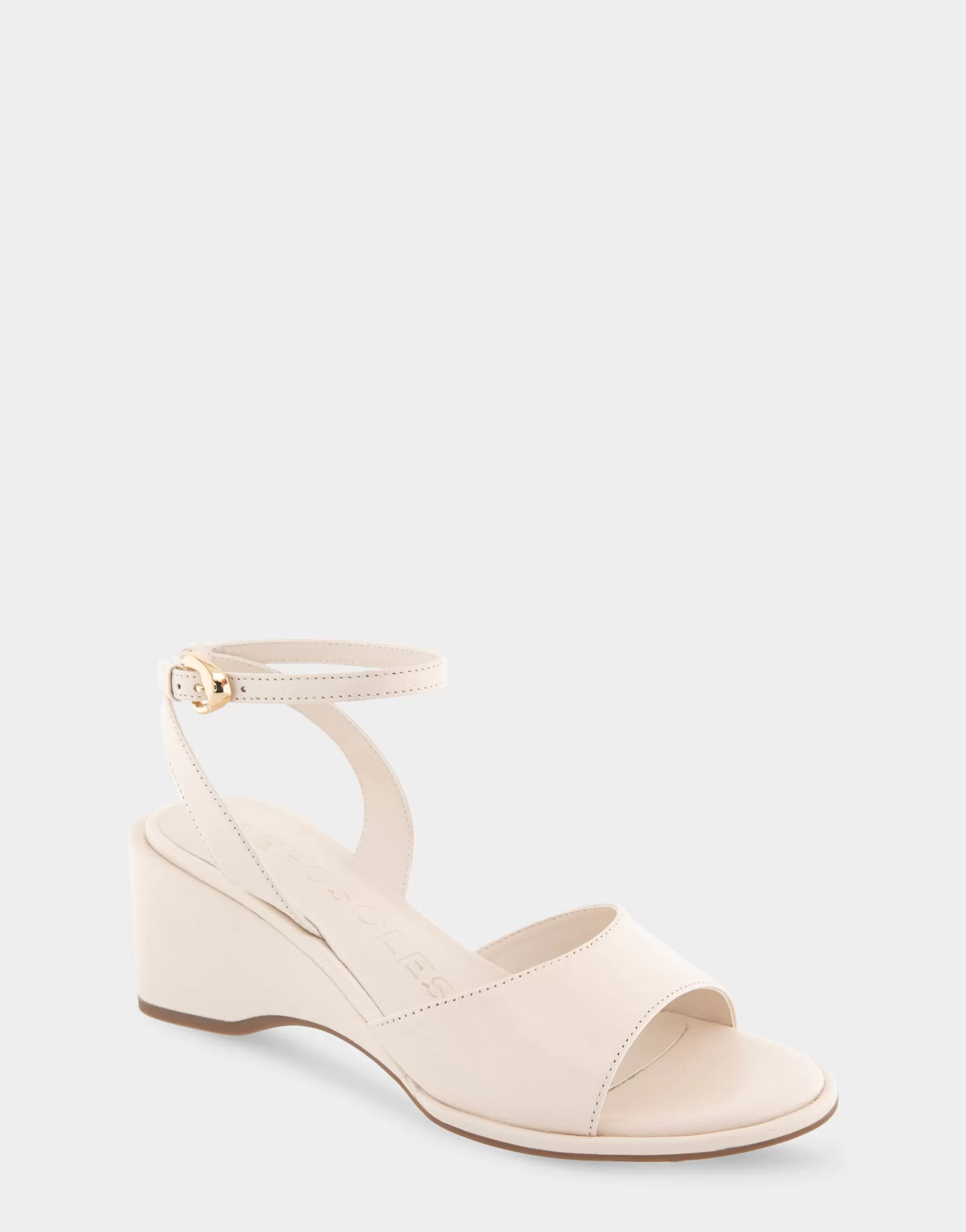 Aerosoles Dress | Wedges*Comfortable Women's Two Piece Ankle Strap Wedge Sandal in Eggnog Leather