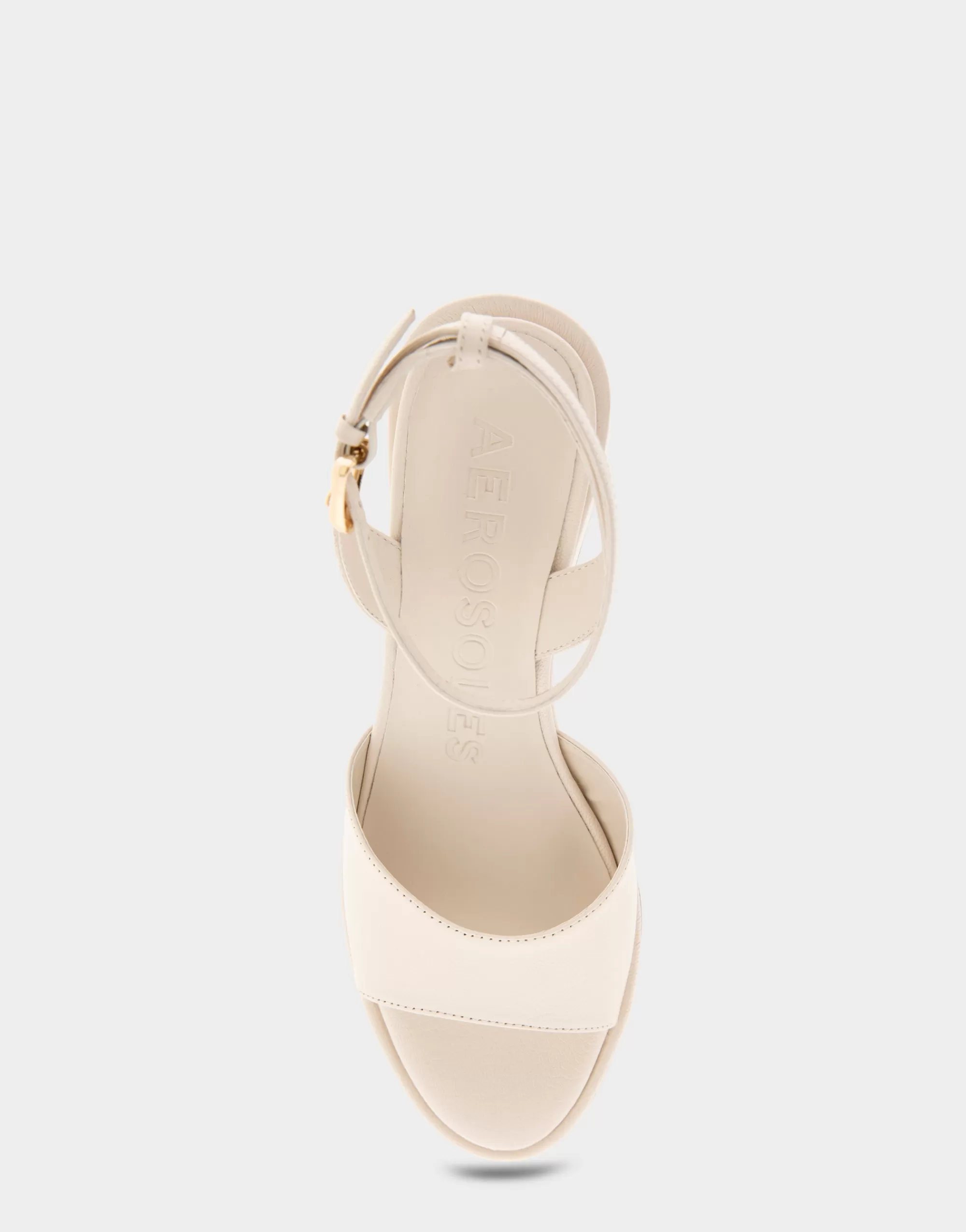 Aerosoles Dress | Wedges*Comfortable Women's Two Piece Ankle Strap Wedge Sandal in Eggnog Leather