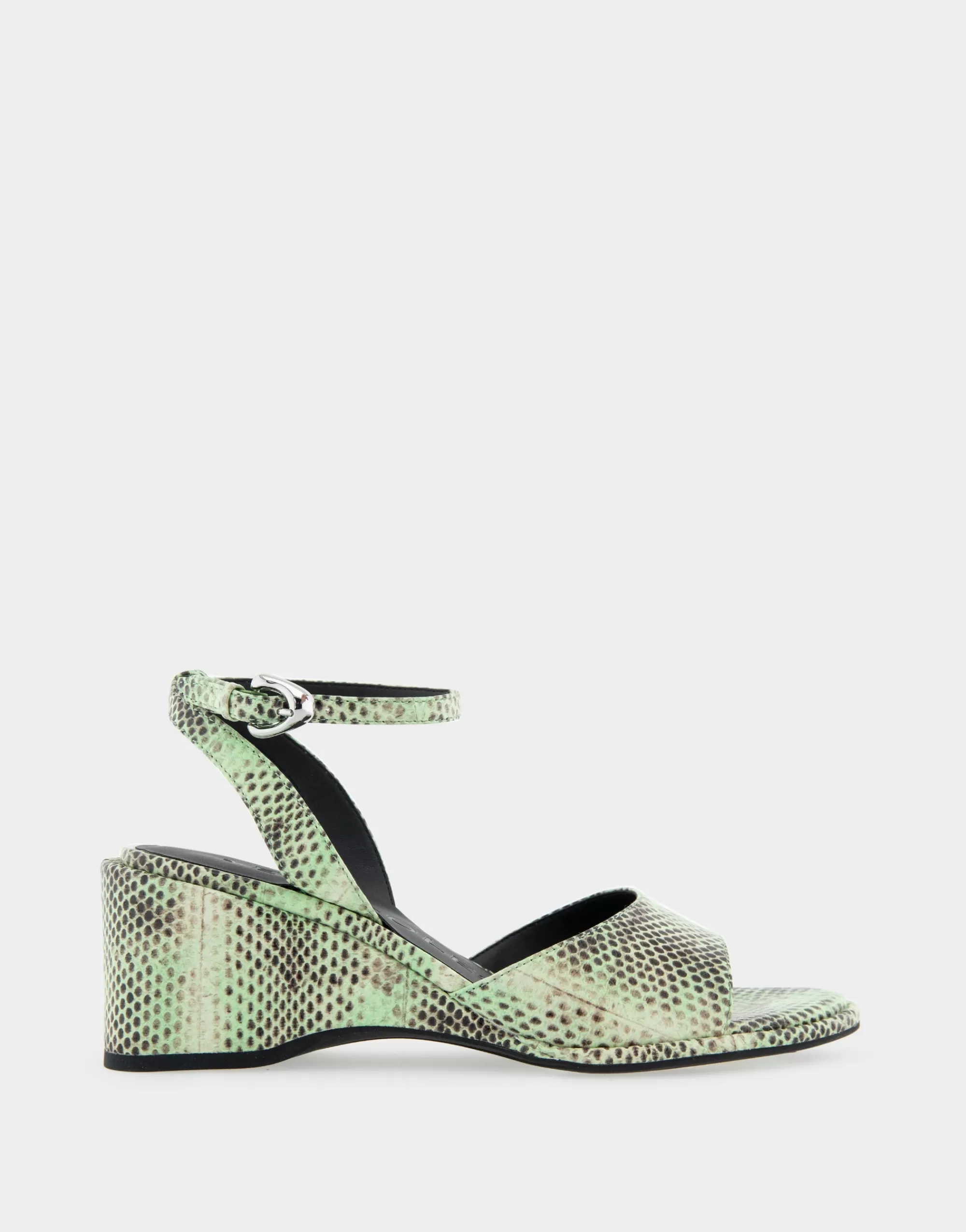 Aerosoles Dress | Wedges*Comfortable Women's Two Piece Ankle Strap Wedge Sandal in Gleam Snake Embossed Leather