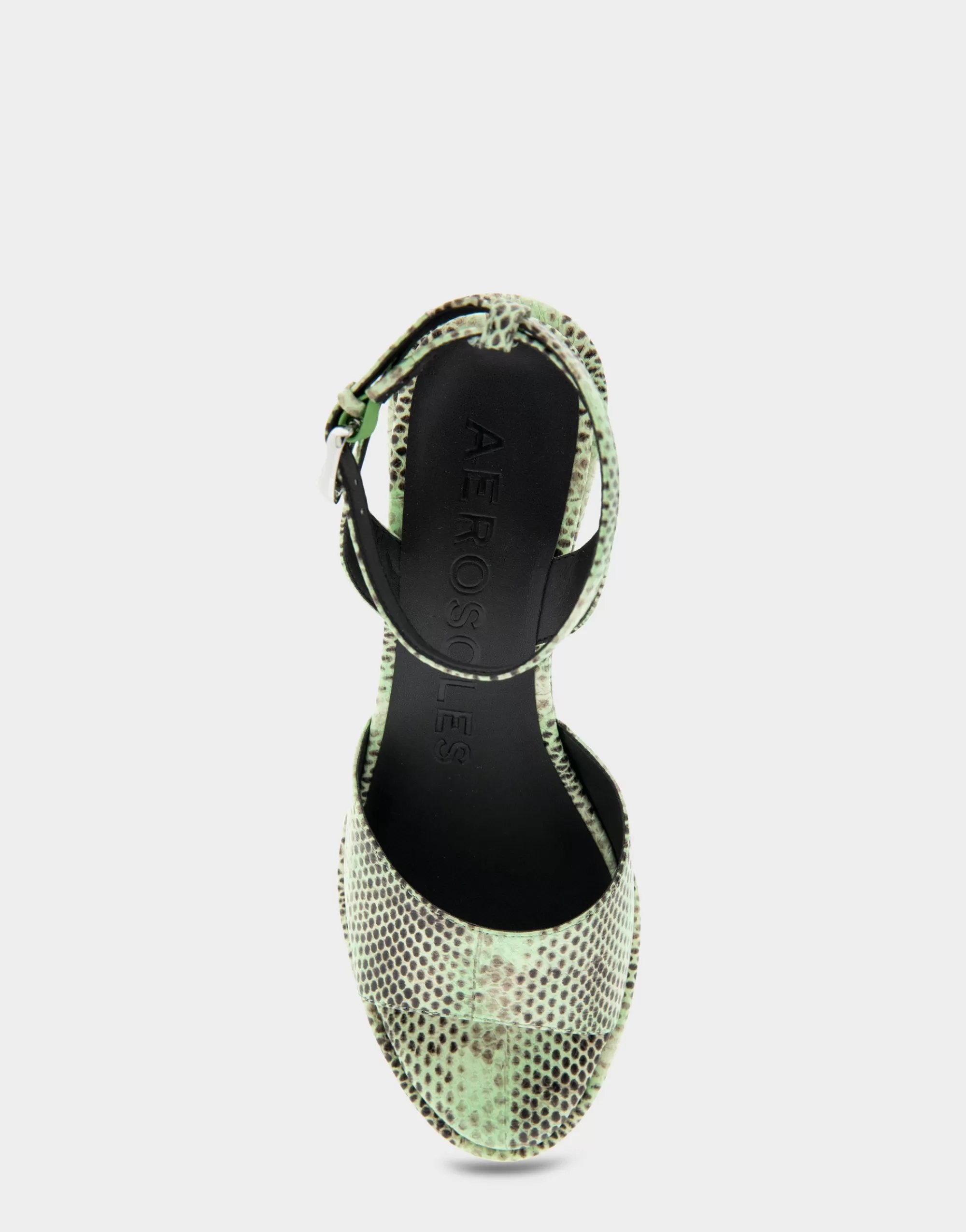 Aerosoles Dress | Wedges*Comfortable Women's Two Piece Ankle Strap Wedge Sandal in Gleam Snake Embossed Leather