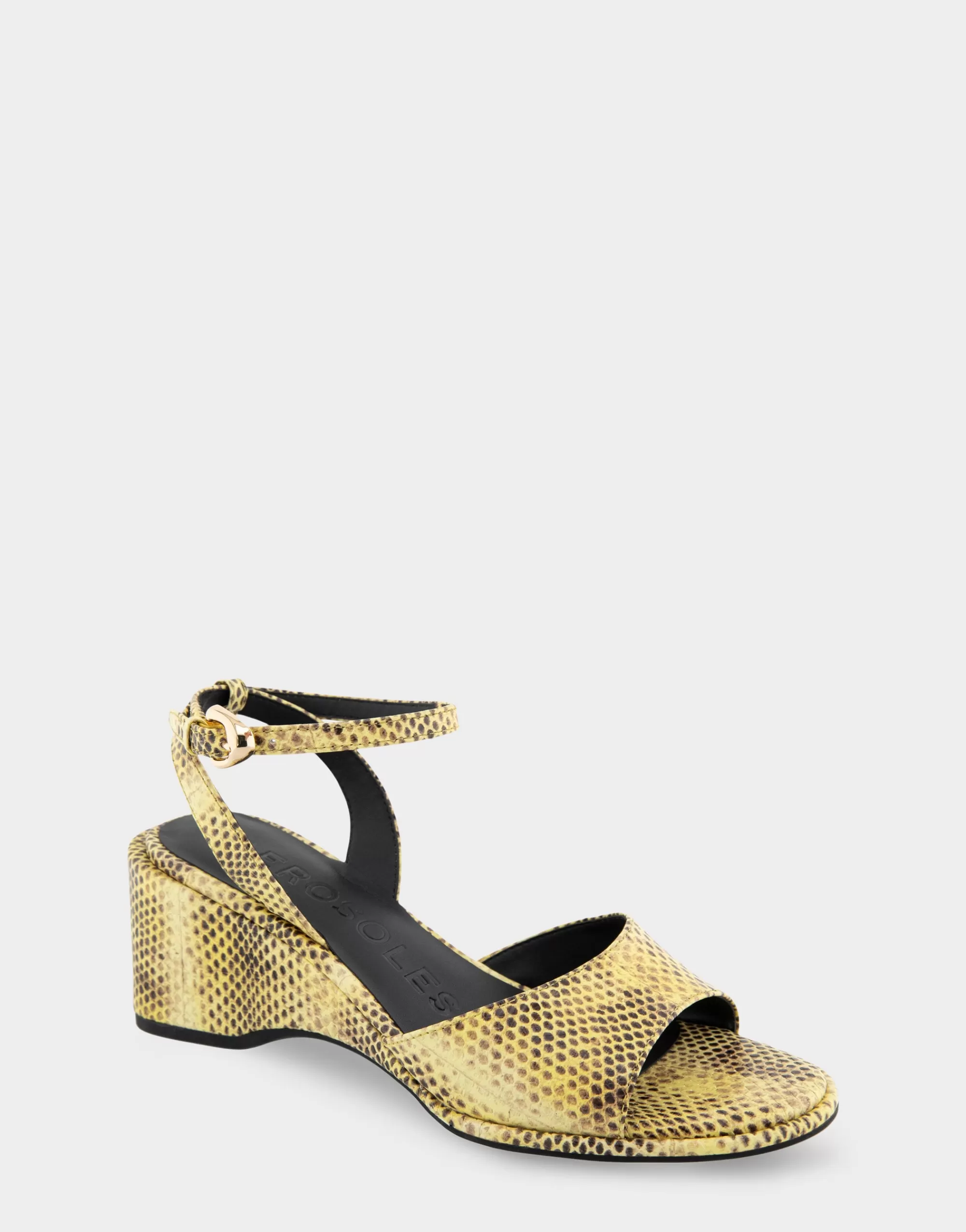 Aerosoles Dress | Wedges*Comfortable Women's Two Piece Ankle Strap Wedge Sandal in Green Sheen Leather