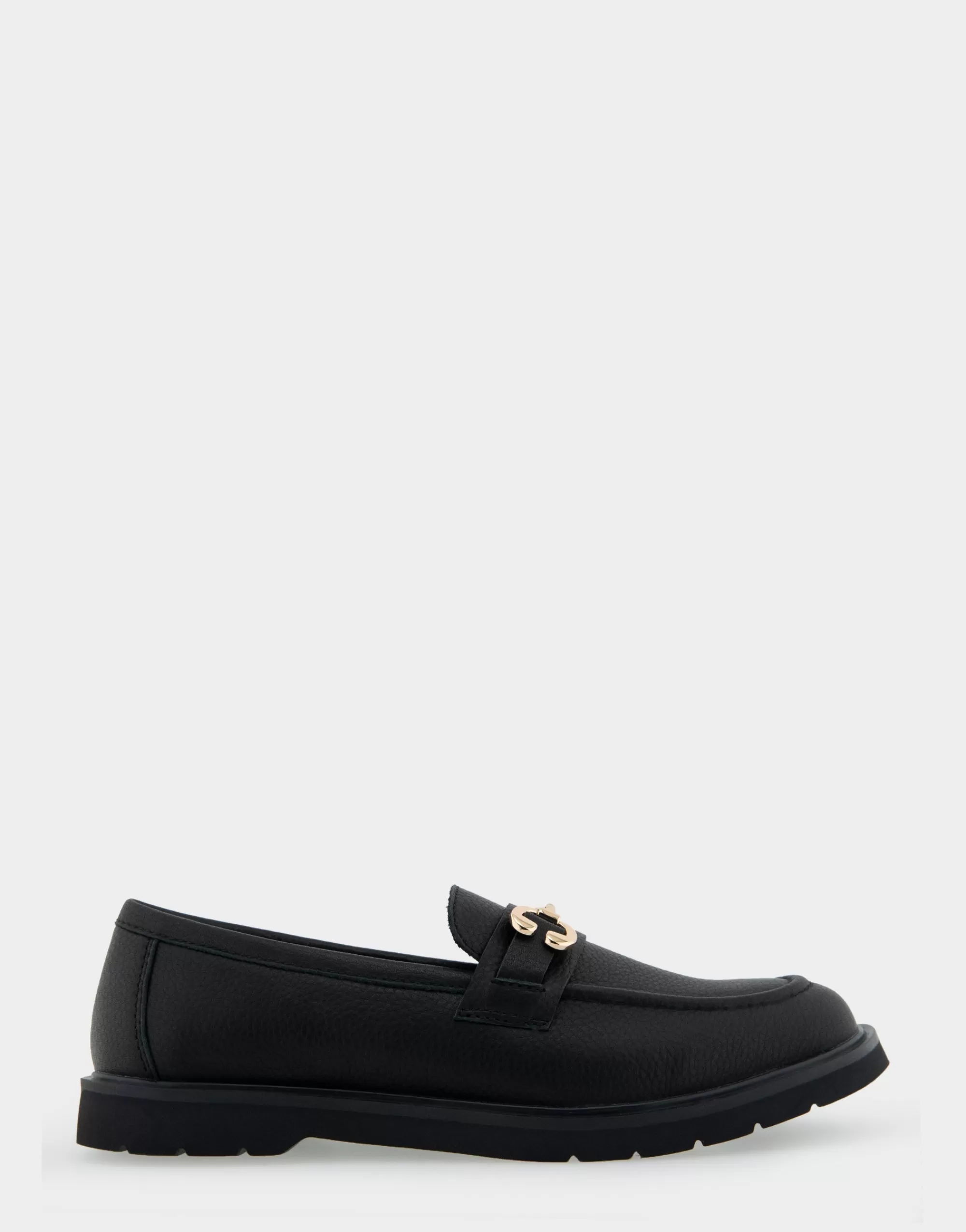 Aerosoles Loafers*Comfortable Women's Ultralight Lug Loafer With Horsebit Detail in Black Pebbled Faux Leather Faux Leather