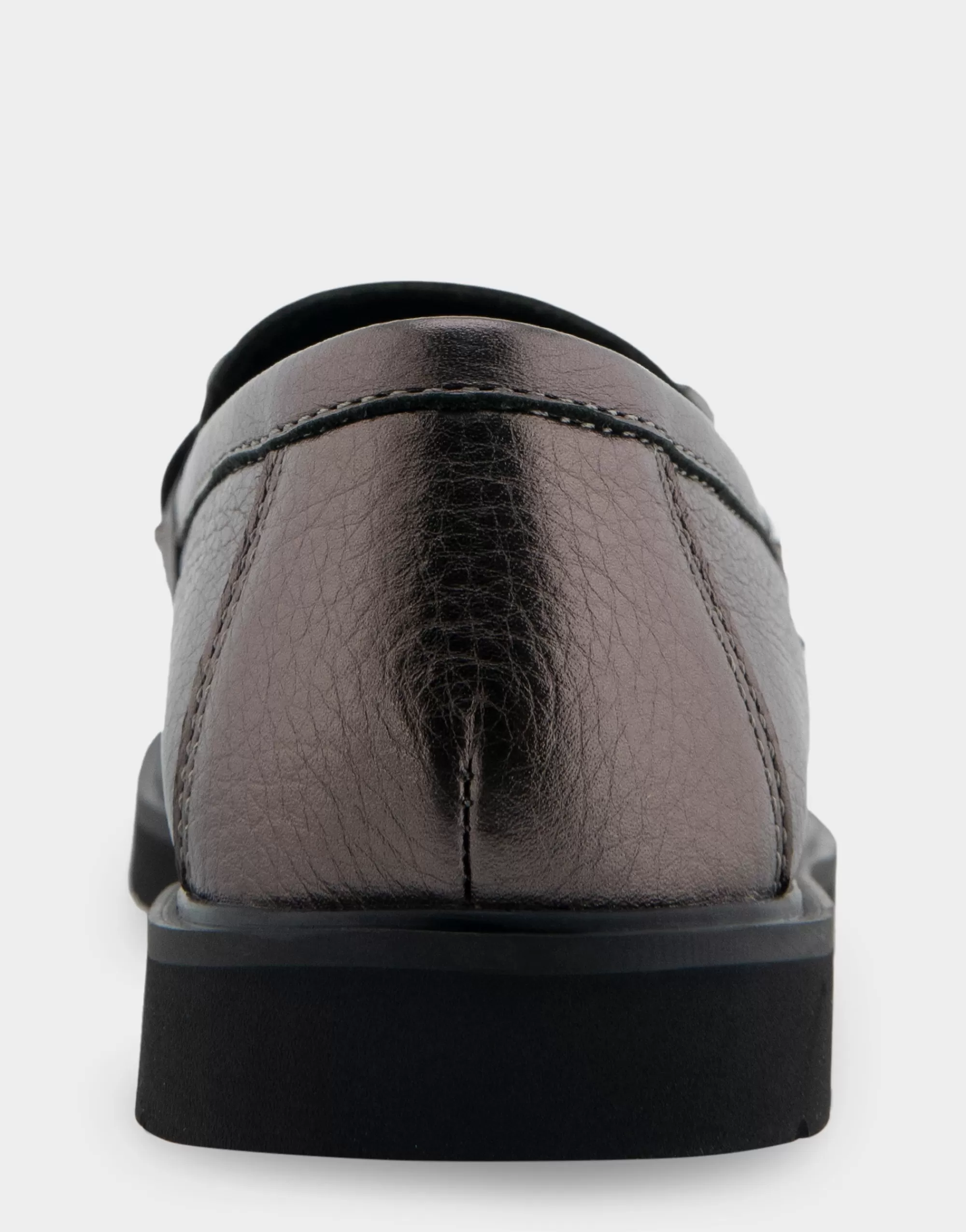 Aerosoles Wide Width Flats | Loafers*Comfortable Women's Ultralight Lug Loafer With Horsebit Detail in Gunmetal Pebbled Faux Leather Faux Leather