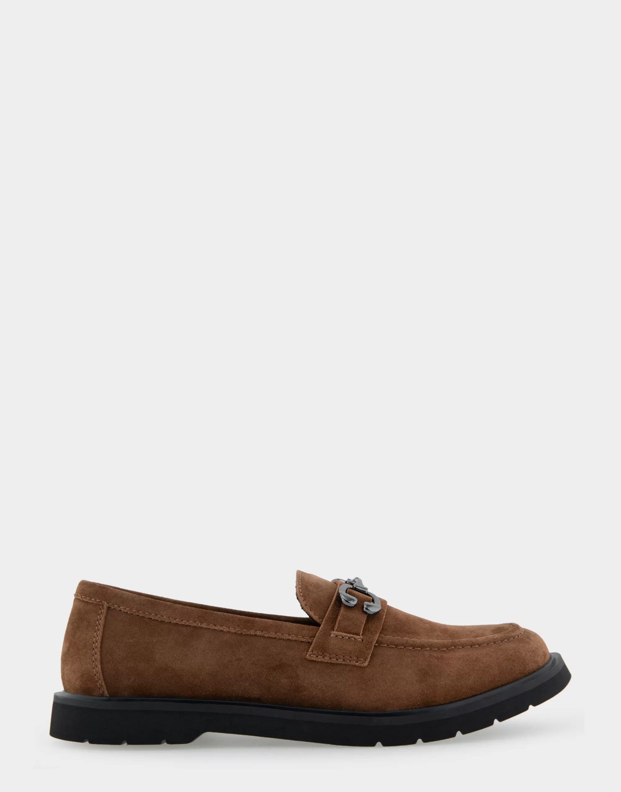 Aerosoles Wide Width Flats | Loafers*Comfortable Women's Ultralight Lug Loafer With Horsebit Detail in Tobacco Faux Suede Faux Suede